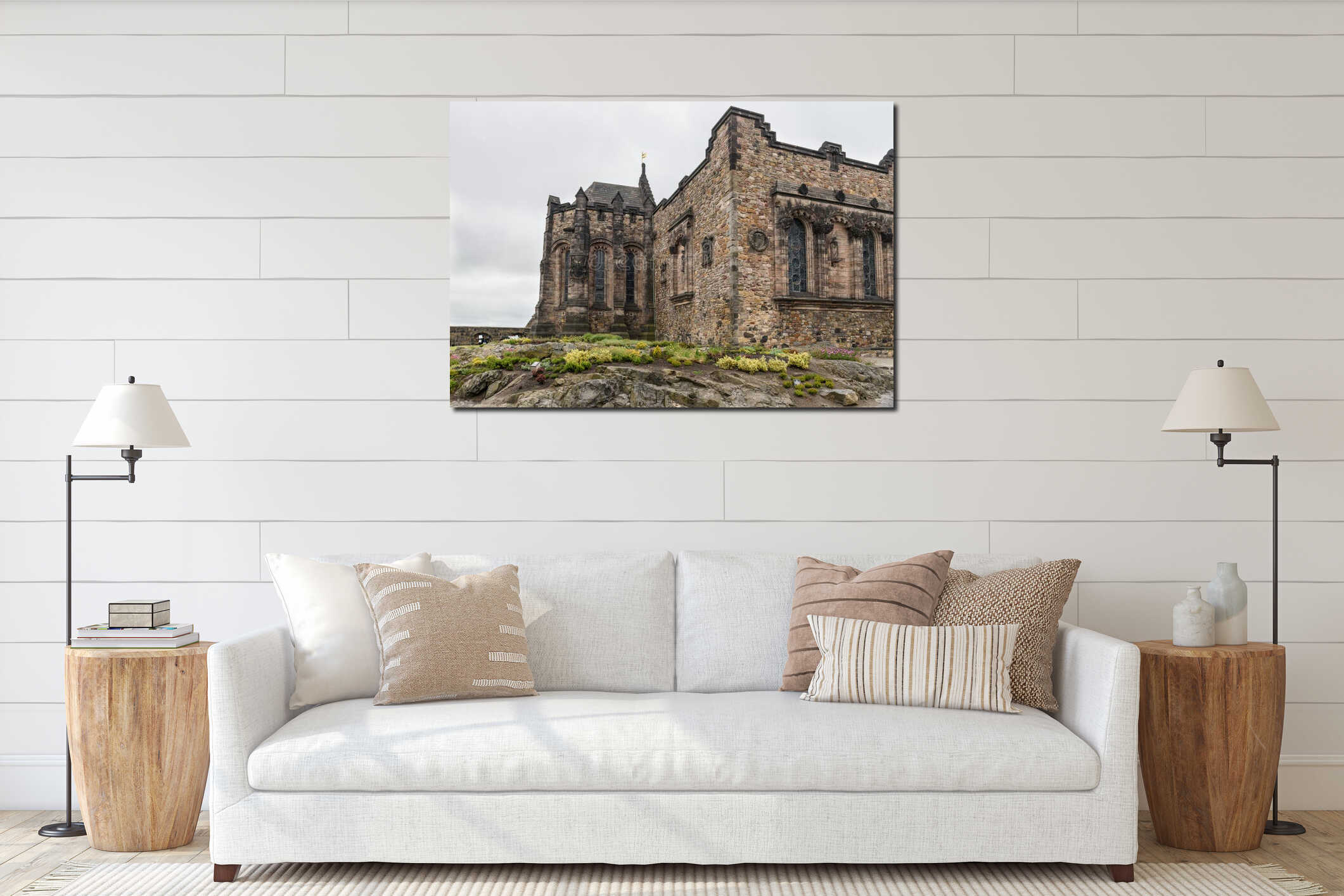 Some of the buildings at Edinburgh Castle date from the 12th century. Scotland, UK interior mockup