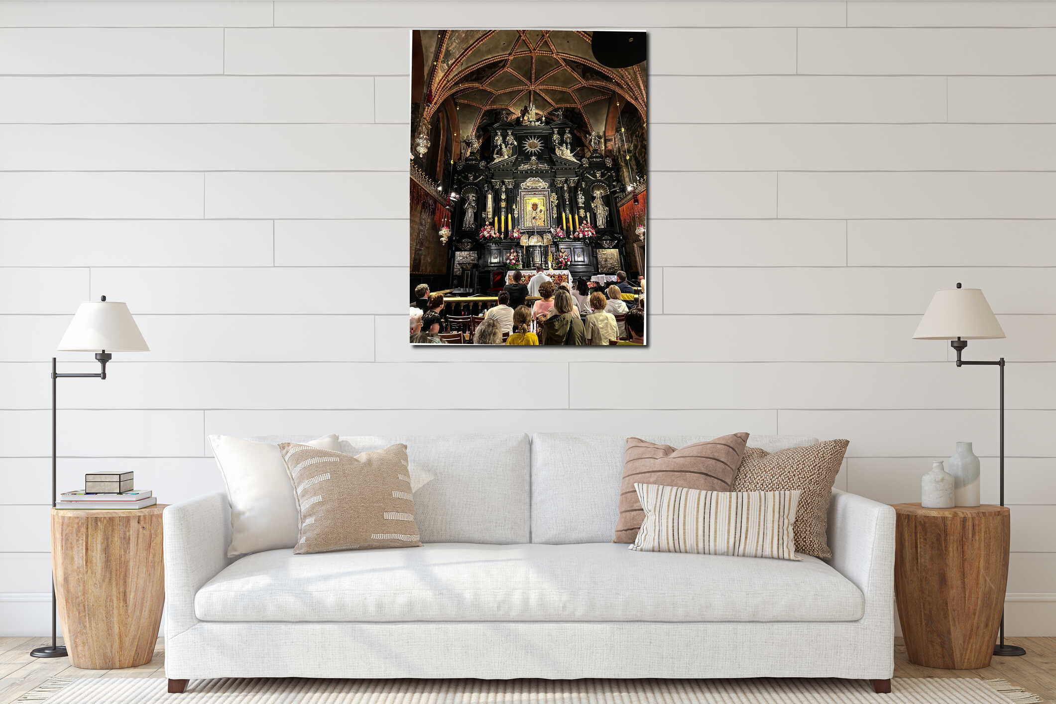 Czestochowa, Poland, August 7, 2023: Image of the Blessed Virgin Mary of Czestochowa, Queen of Poland in the Chapel of the interior mockup