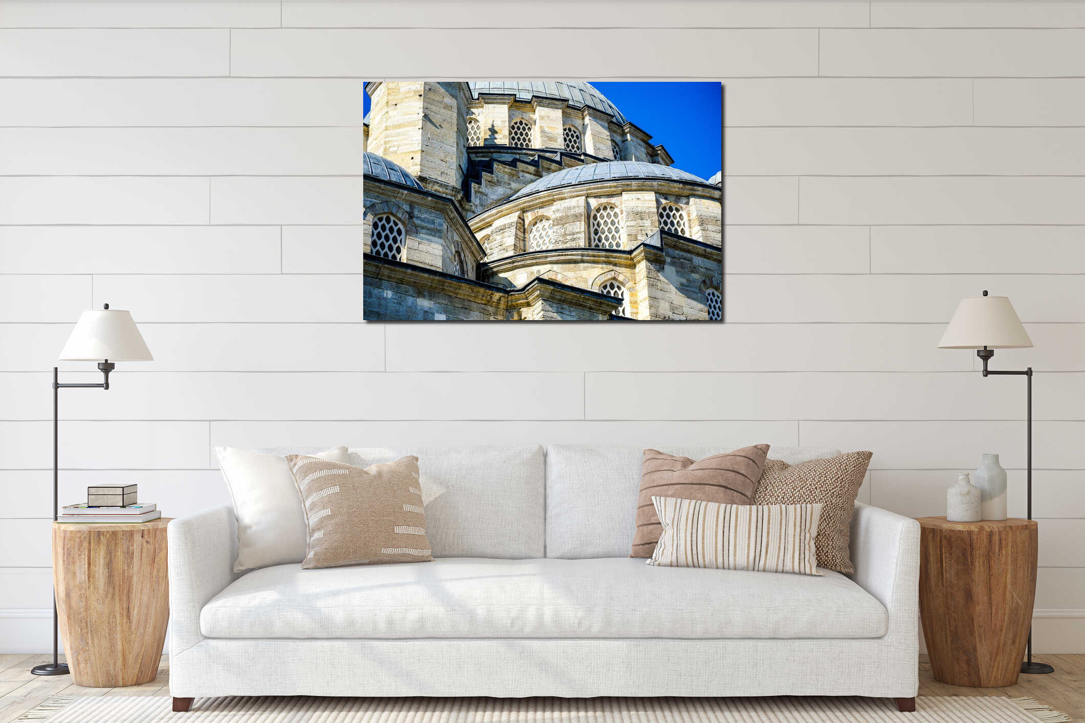 Eminonu Yeni Cami or New Mosque. Islamic background photo. Ottoman mosque architecture background photo. interior mockup