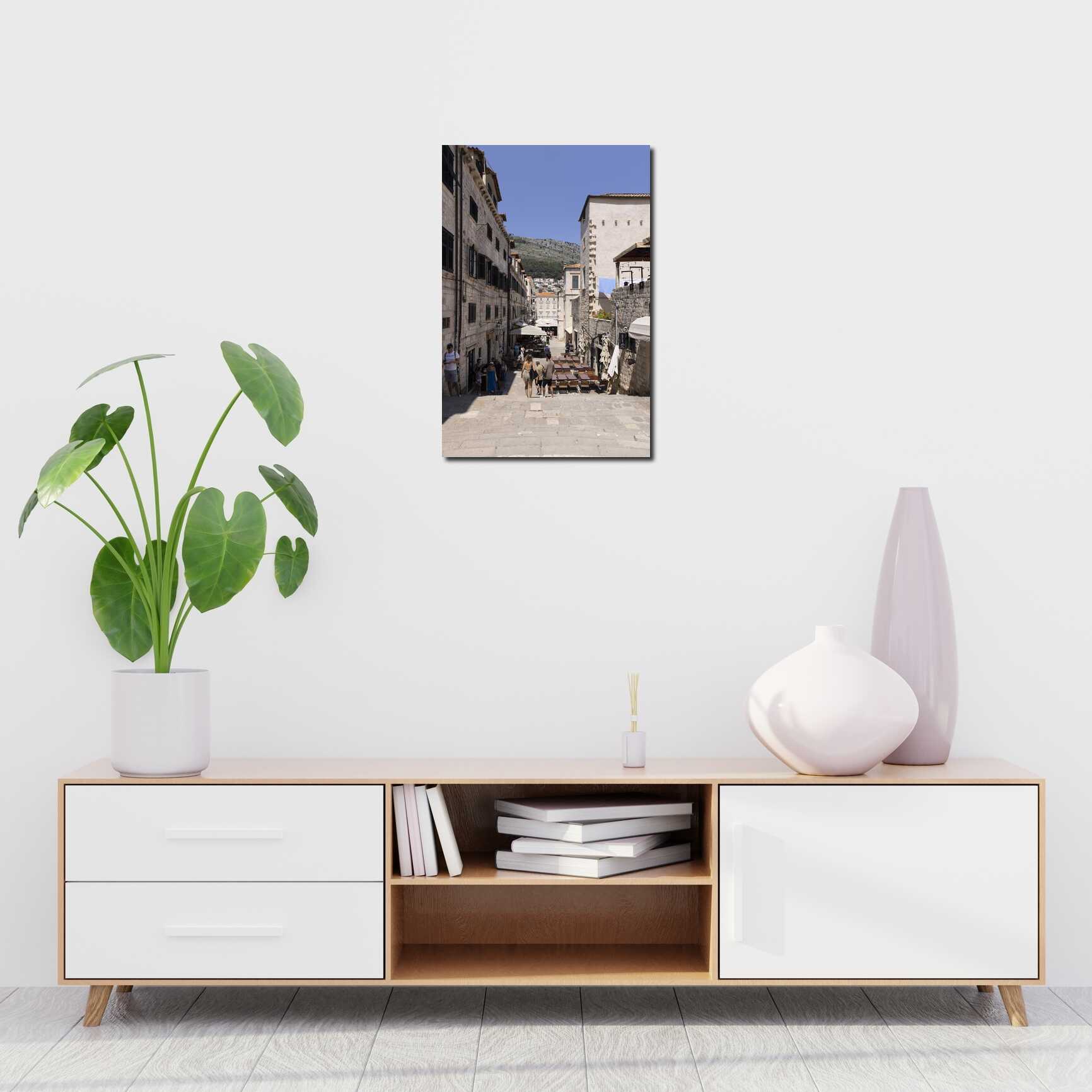 Canvas above sofa for size context