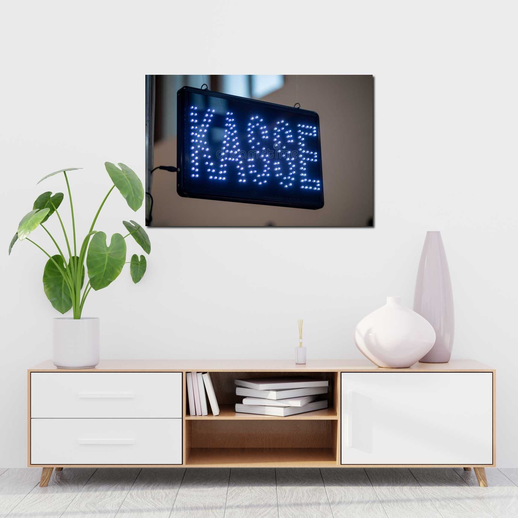 Canvas above sofa for size context