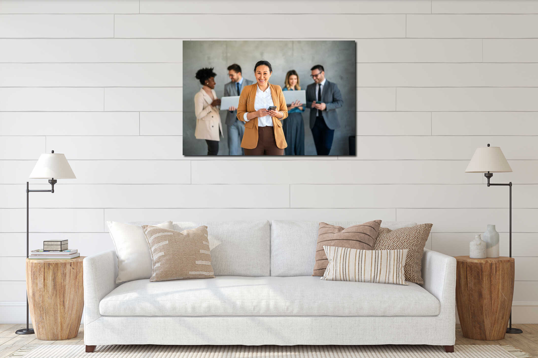 Canvas above sideboard for size context