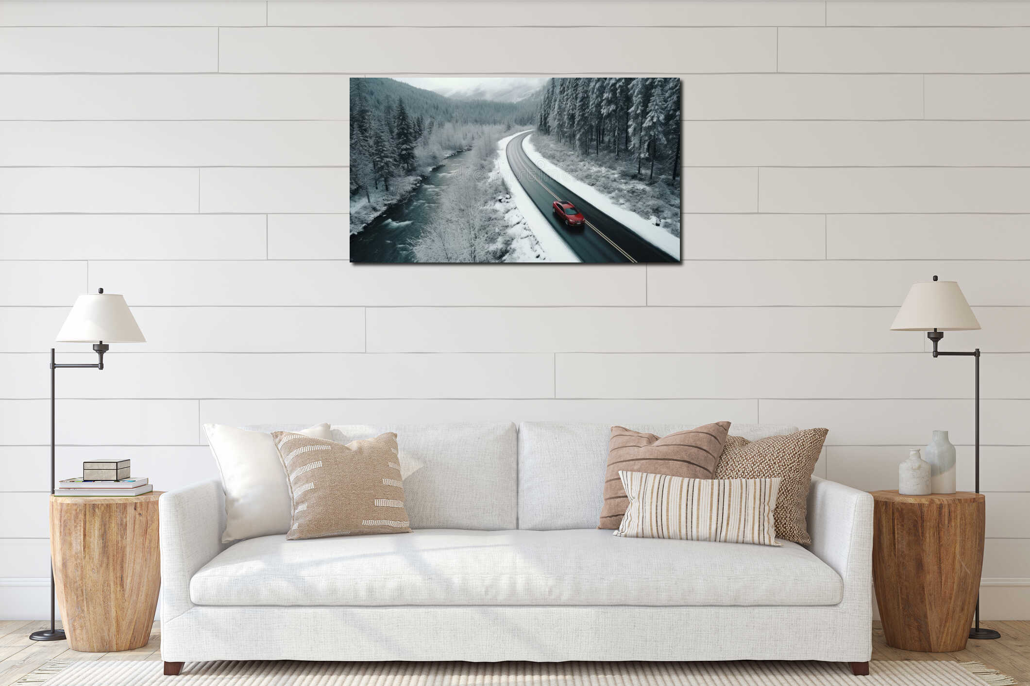 Canvas above sideboard for size context