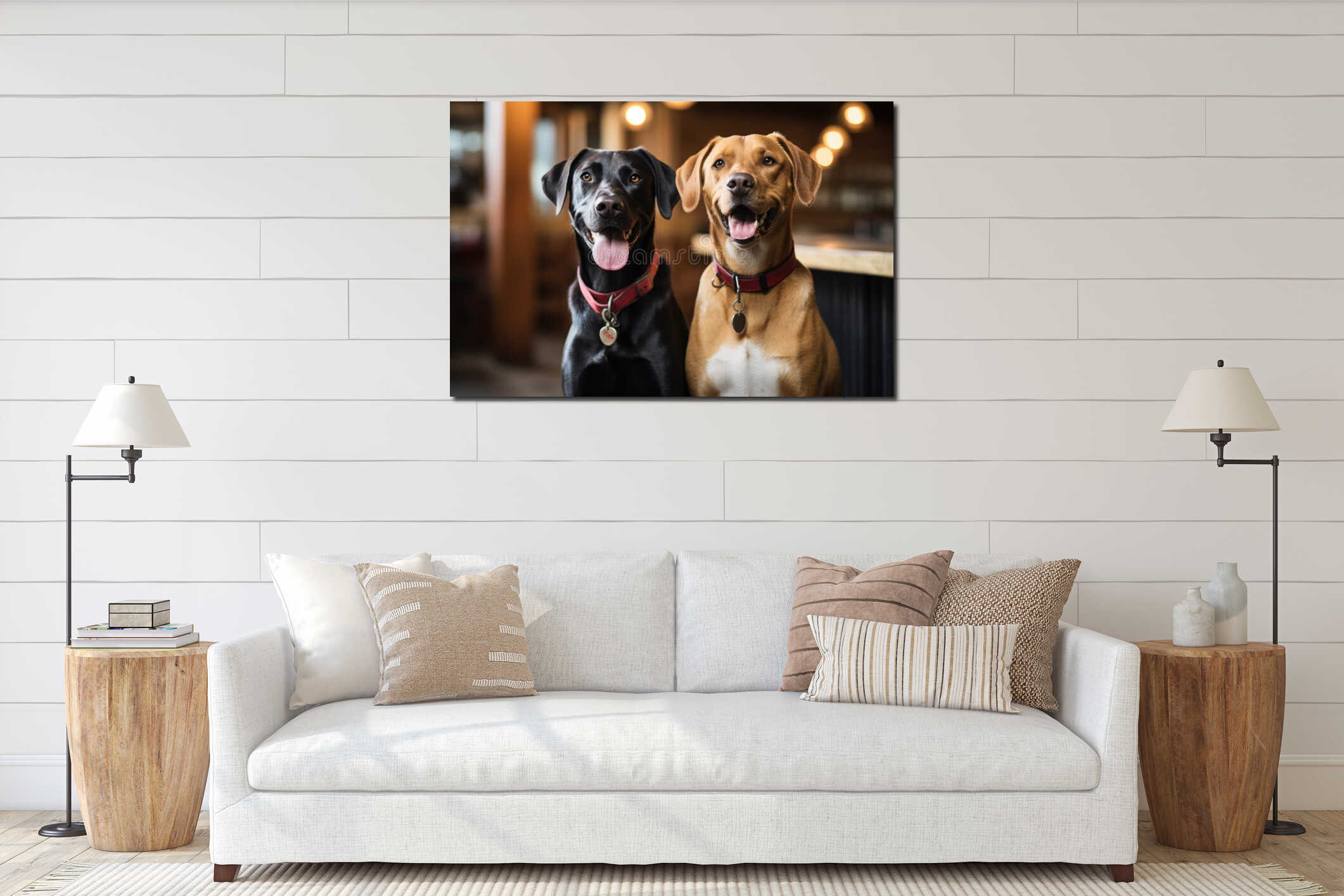 Canvas hanging interior mockup