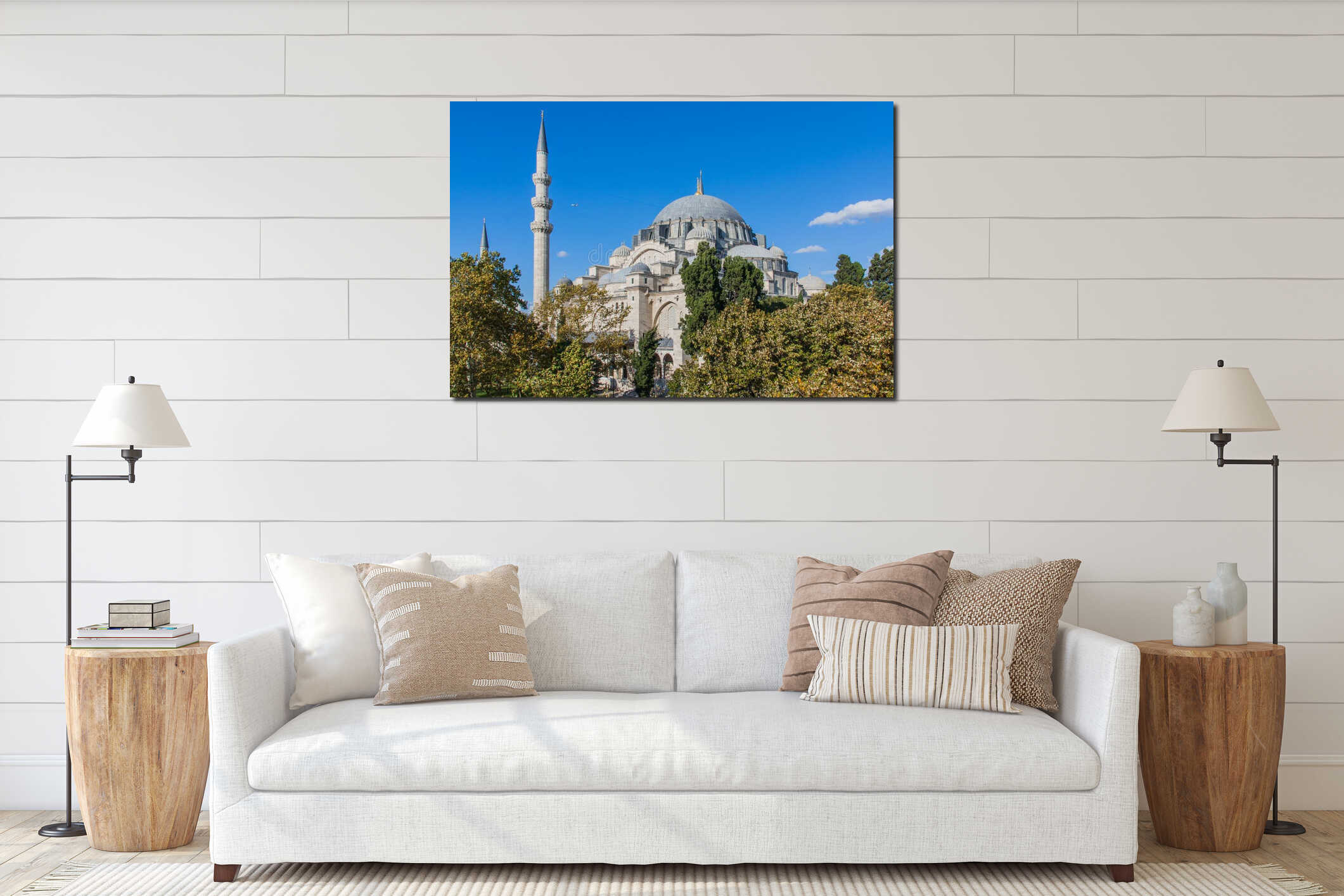 Suleymaniye Mosque, Istanbul, Turkey, in autumn. interior mockup