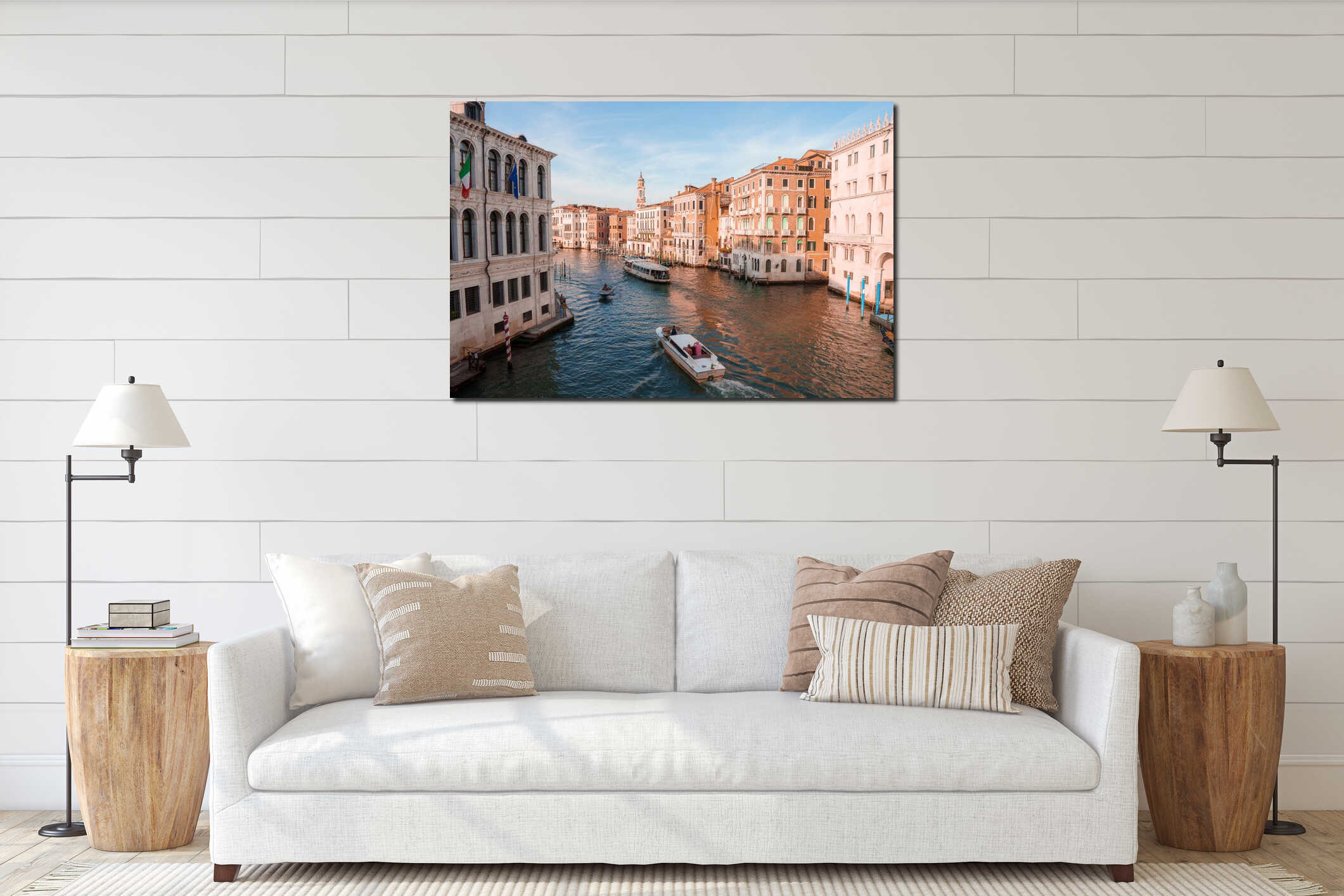 Scenic Grand Canal in Venice with Gondolas - Beautiful Italian Waterway Landscape interior mockup