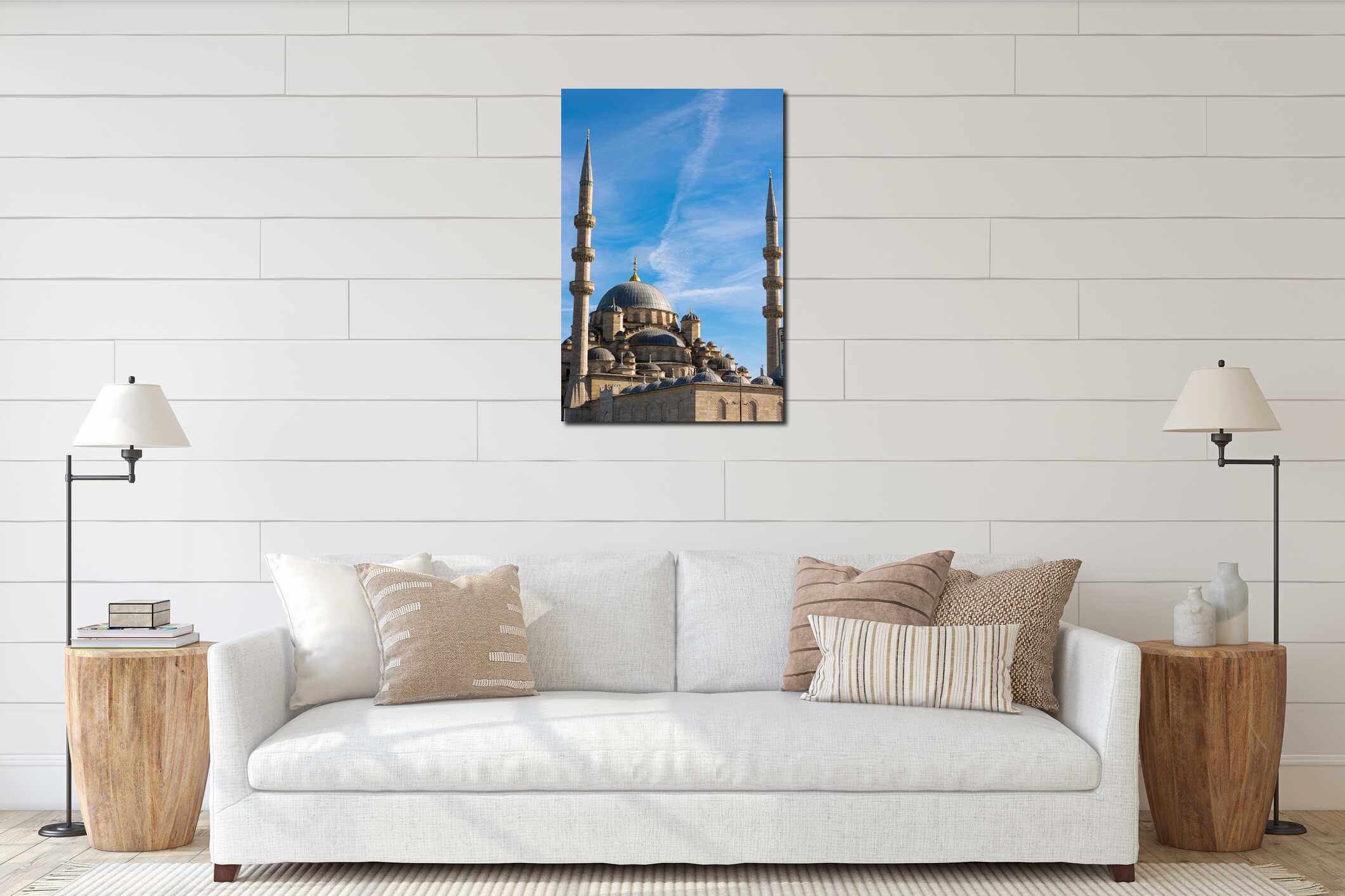 Eminonu Yeni Cami or New Mosque in Istanbul vertical view interior mockup