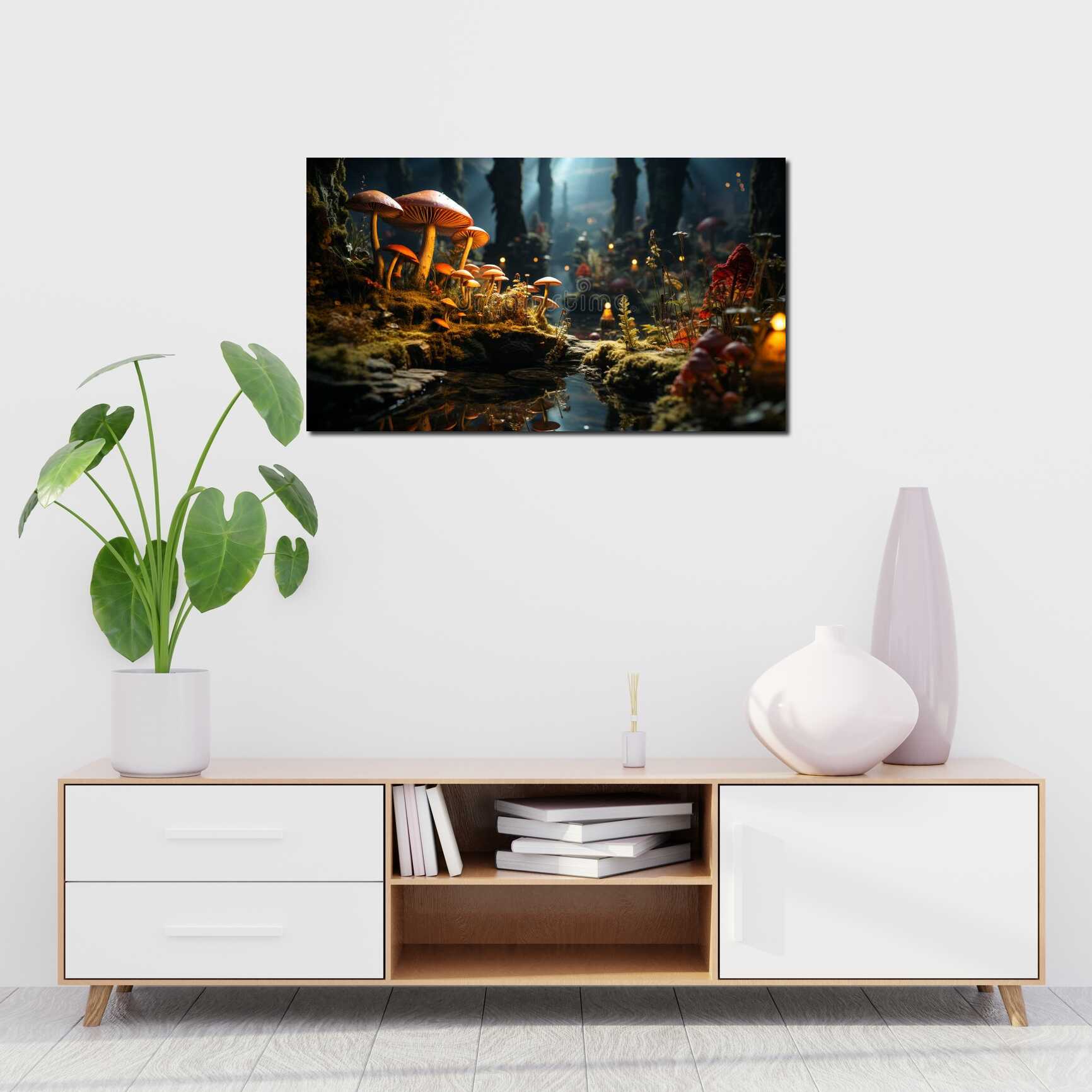 Canvas above sofa for size context