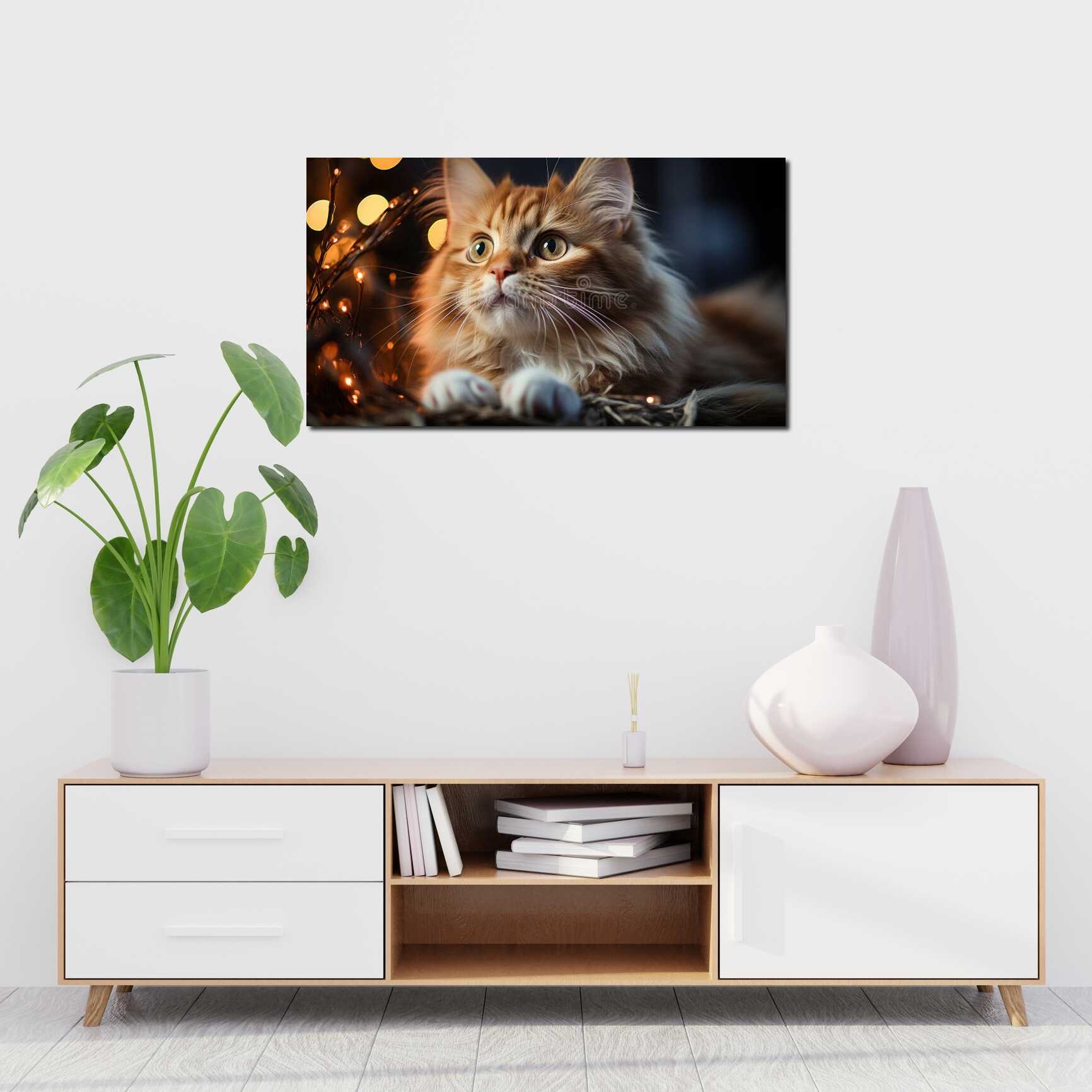 Canvas above sofa for size context