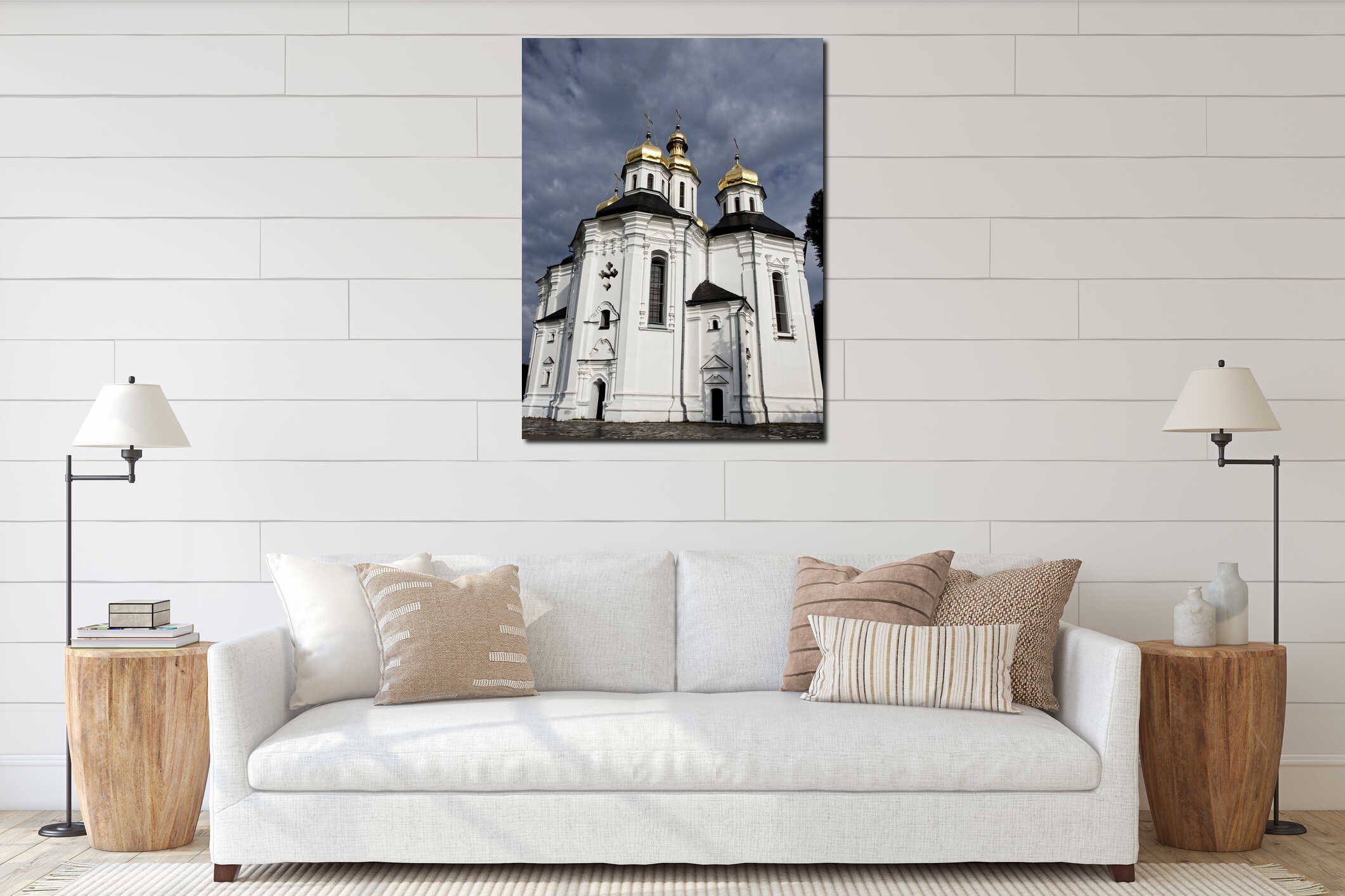 The Ukrainian Baroque architecture of Catherine's Church in Chernihiv comes to life in this image interior mockup