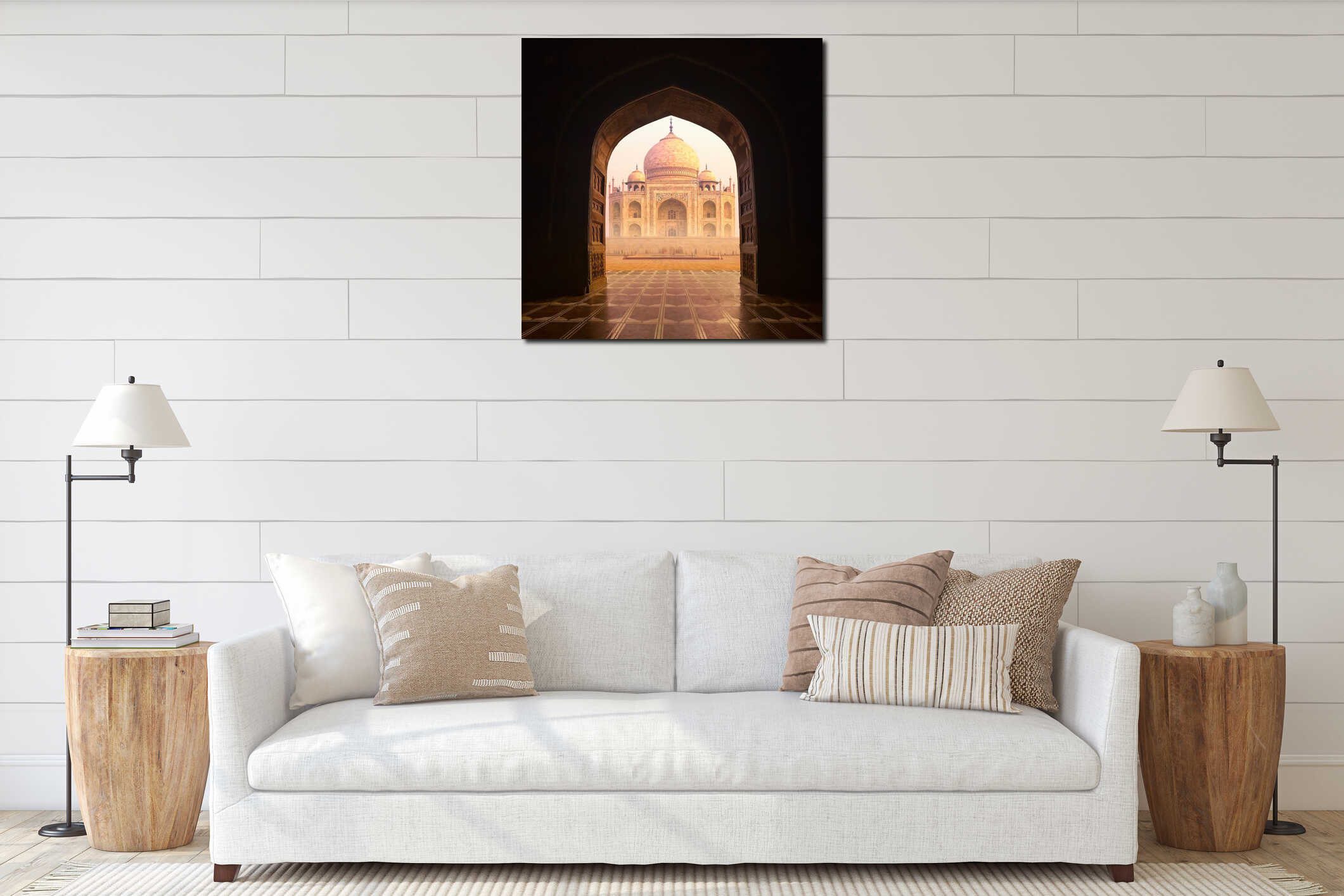 Canvas hanging interior mockup