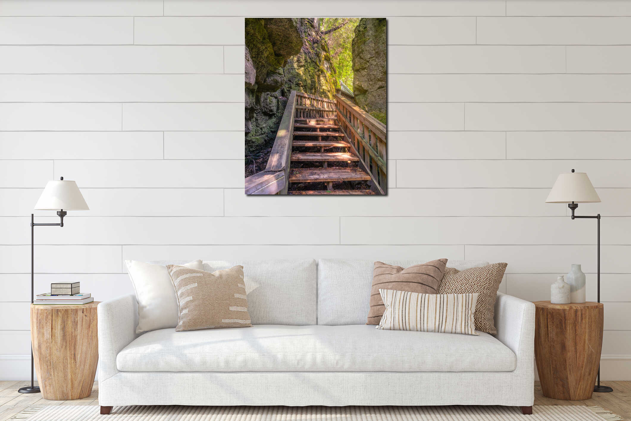 Canvas hanging interior mockup