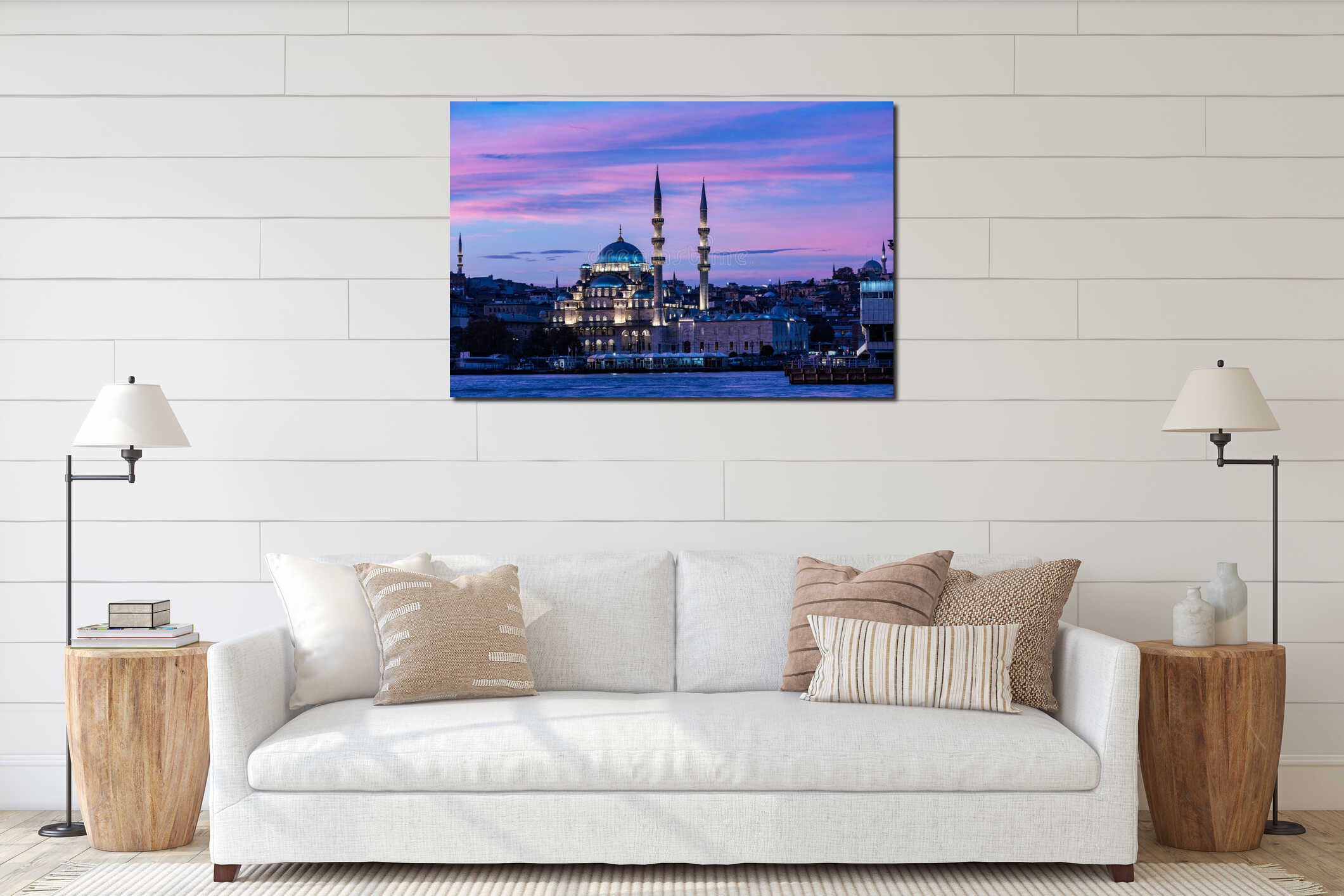 Istanbul City in Turkey. Yenicami Mosque (New Mosque) in Eminonu. interior mockup