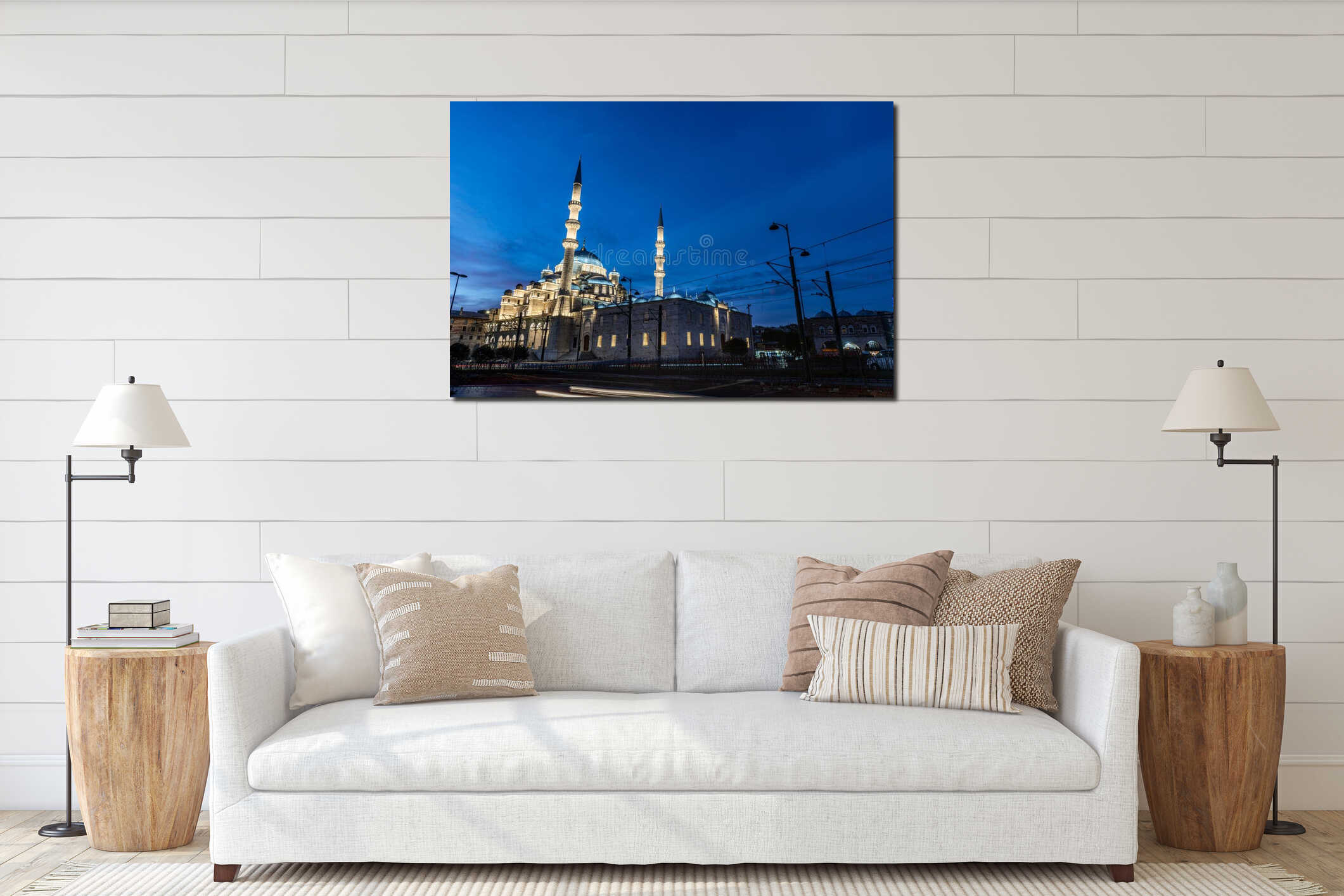 Istanbul City in Turkey. Yenicami Mosque (New Mosque) in Eminonu. interior mockup