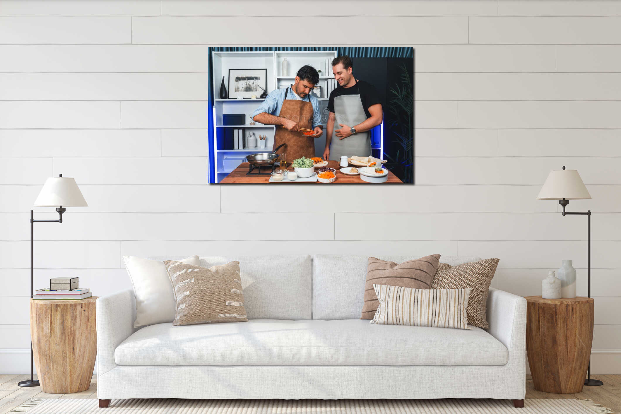 Canvas hanging interior mockup