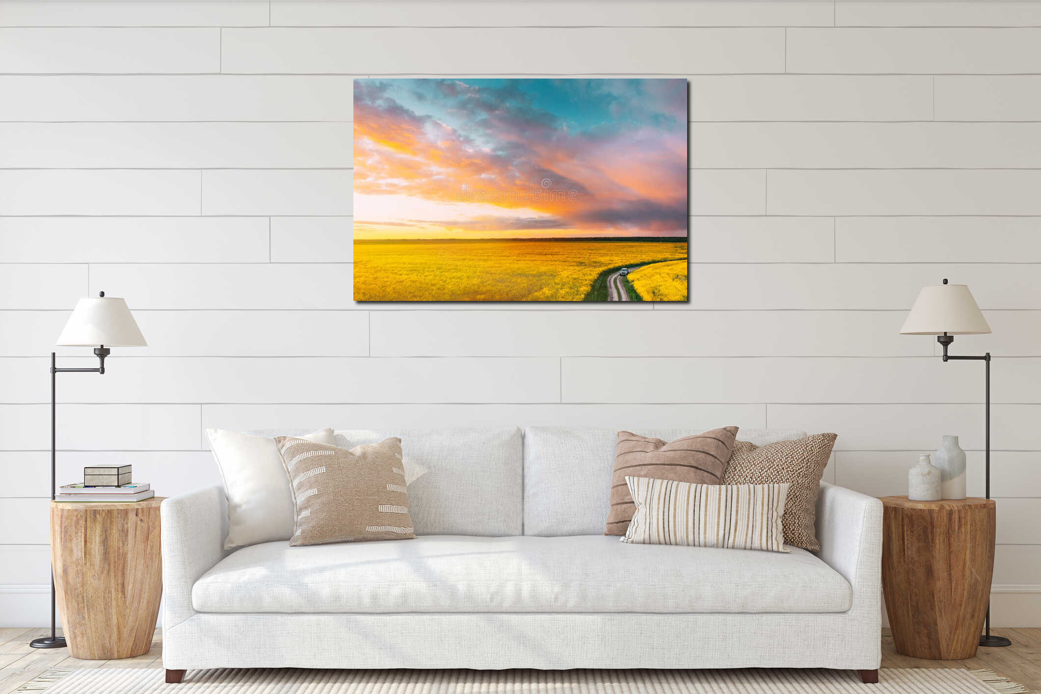 Canvas above sideboard for size context