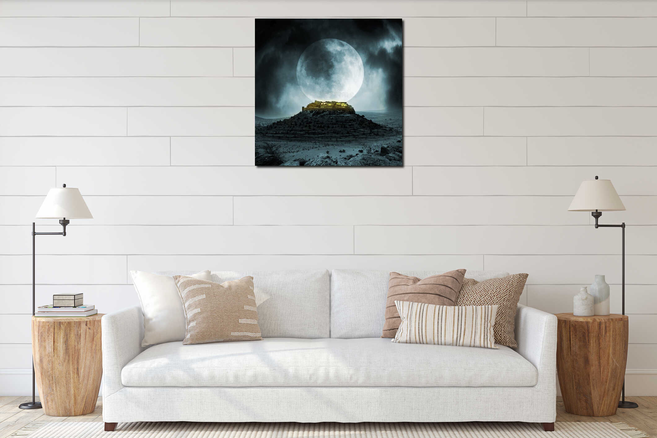 Canvas hanging interior mockup