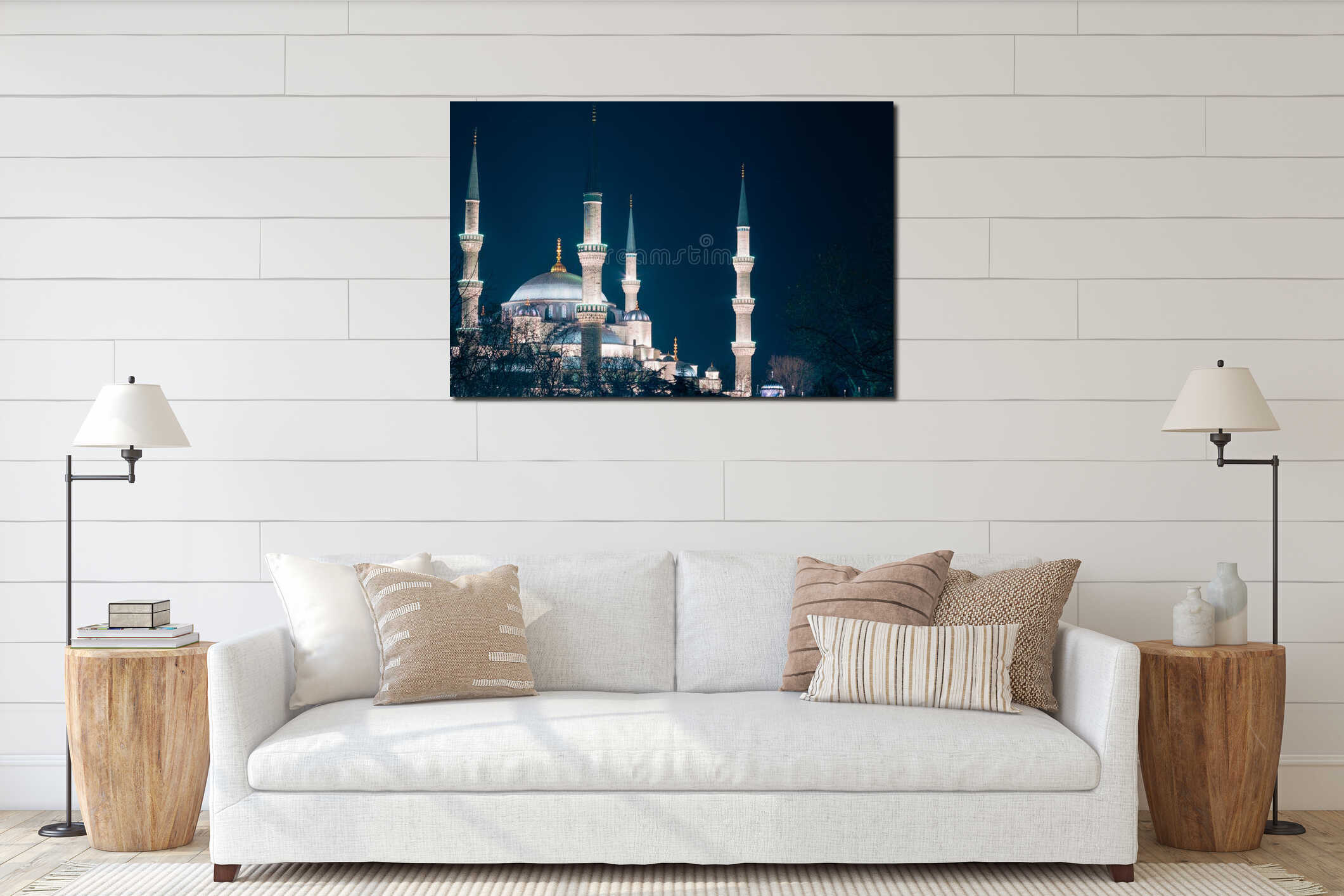 Ramadan or islamic concept photo. Sultanahmet Camii or Blue Mosque view interior mockup