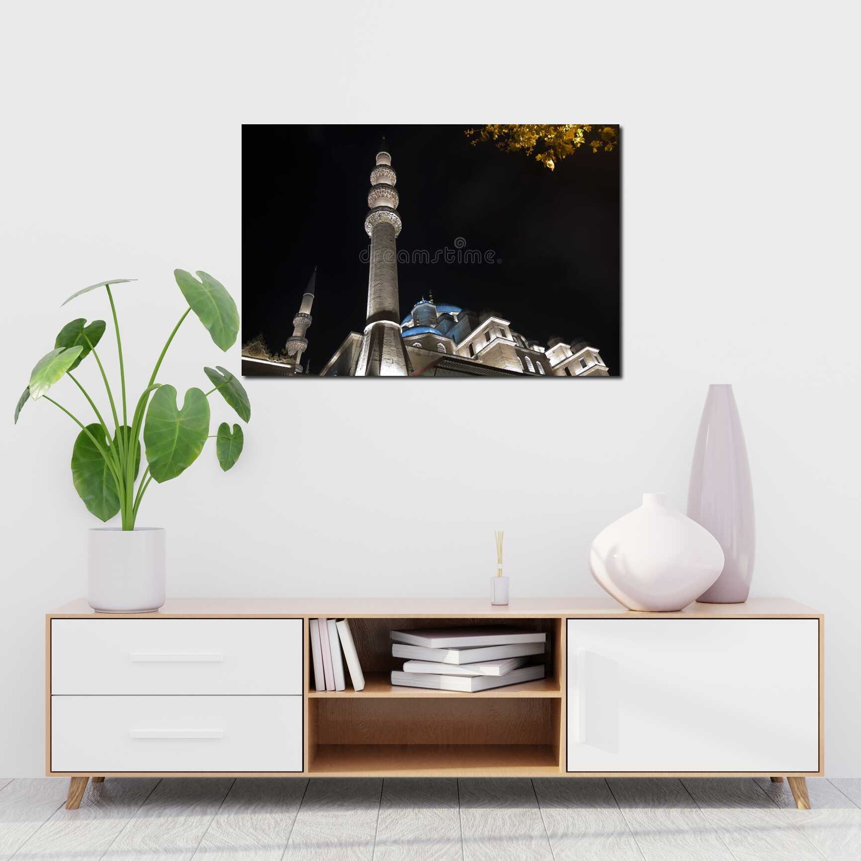 Canvas above sofa for size context