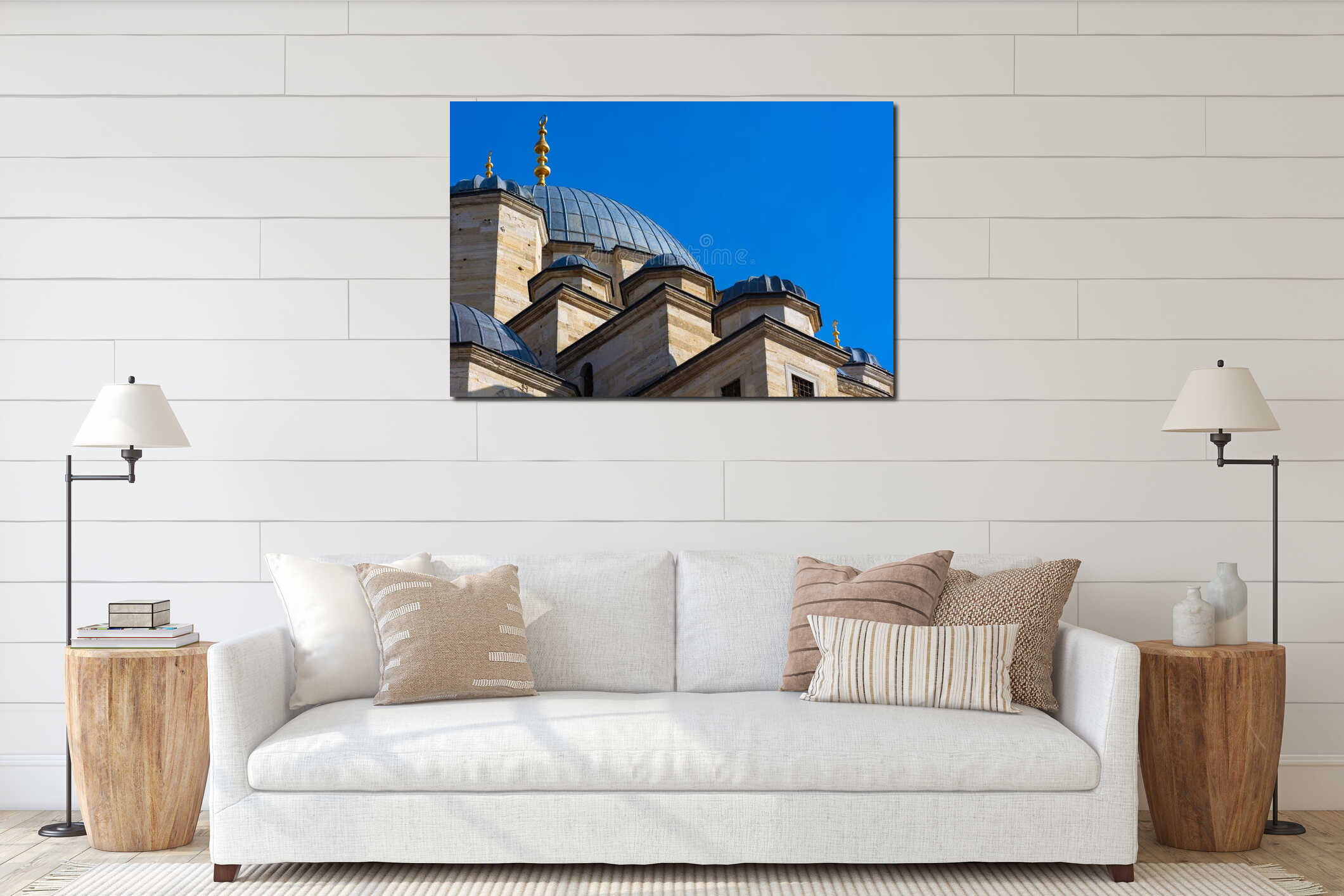 Architectural details of Eminonu New Mosque or Yeni Cami in Istanbul interior mockup