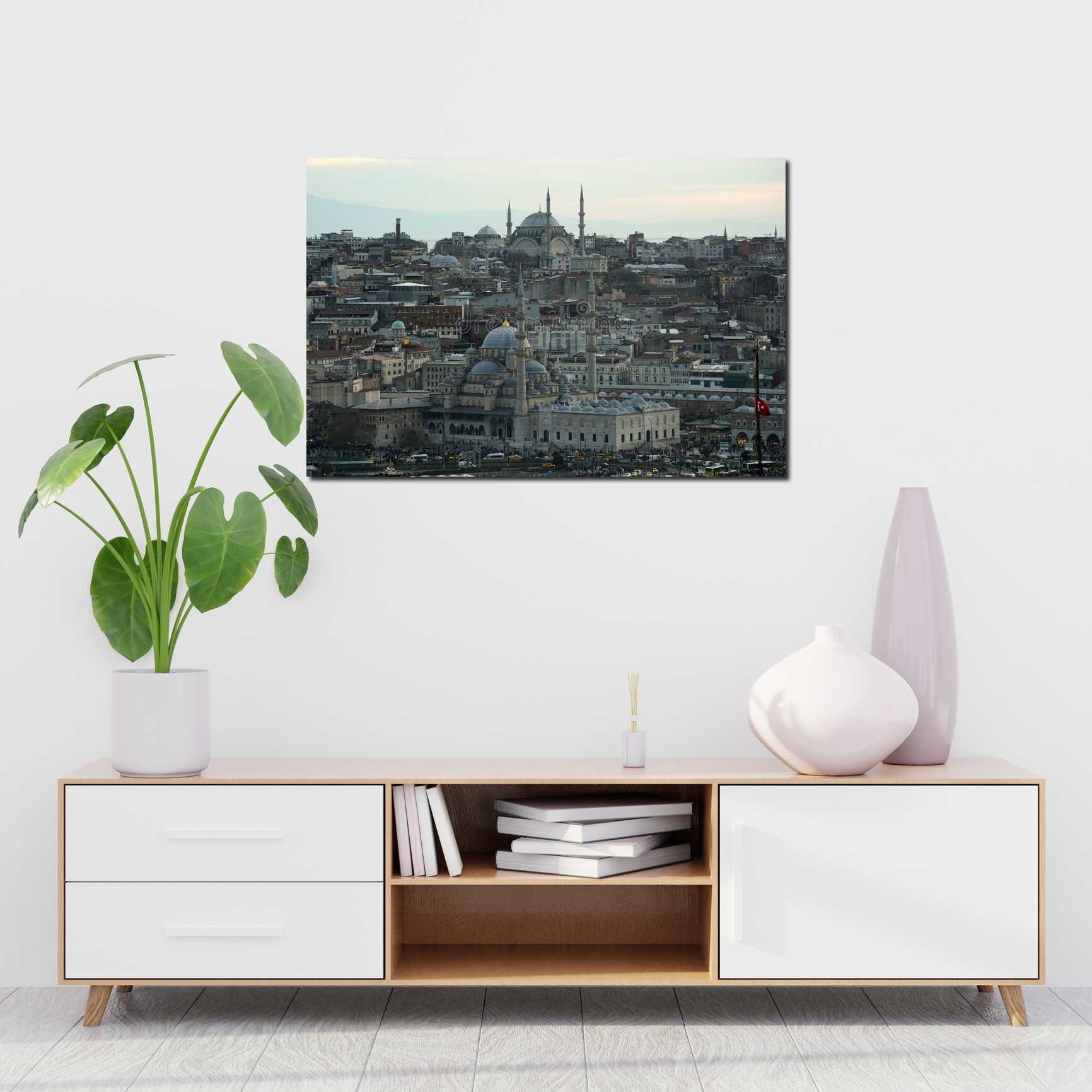 Canvas above sofa for size context