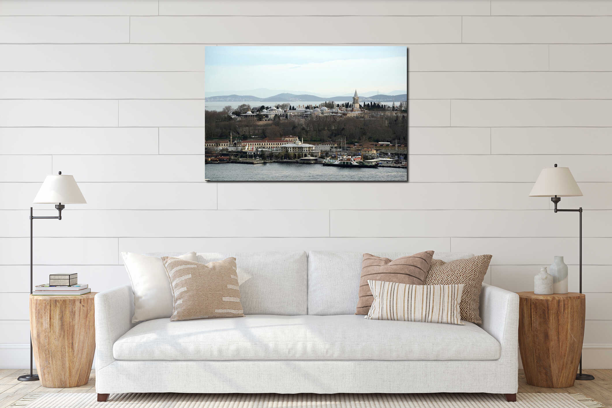 istanbul aerial cityscape at sunset from galata tower Topkapi Palace interior mockup