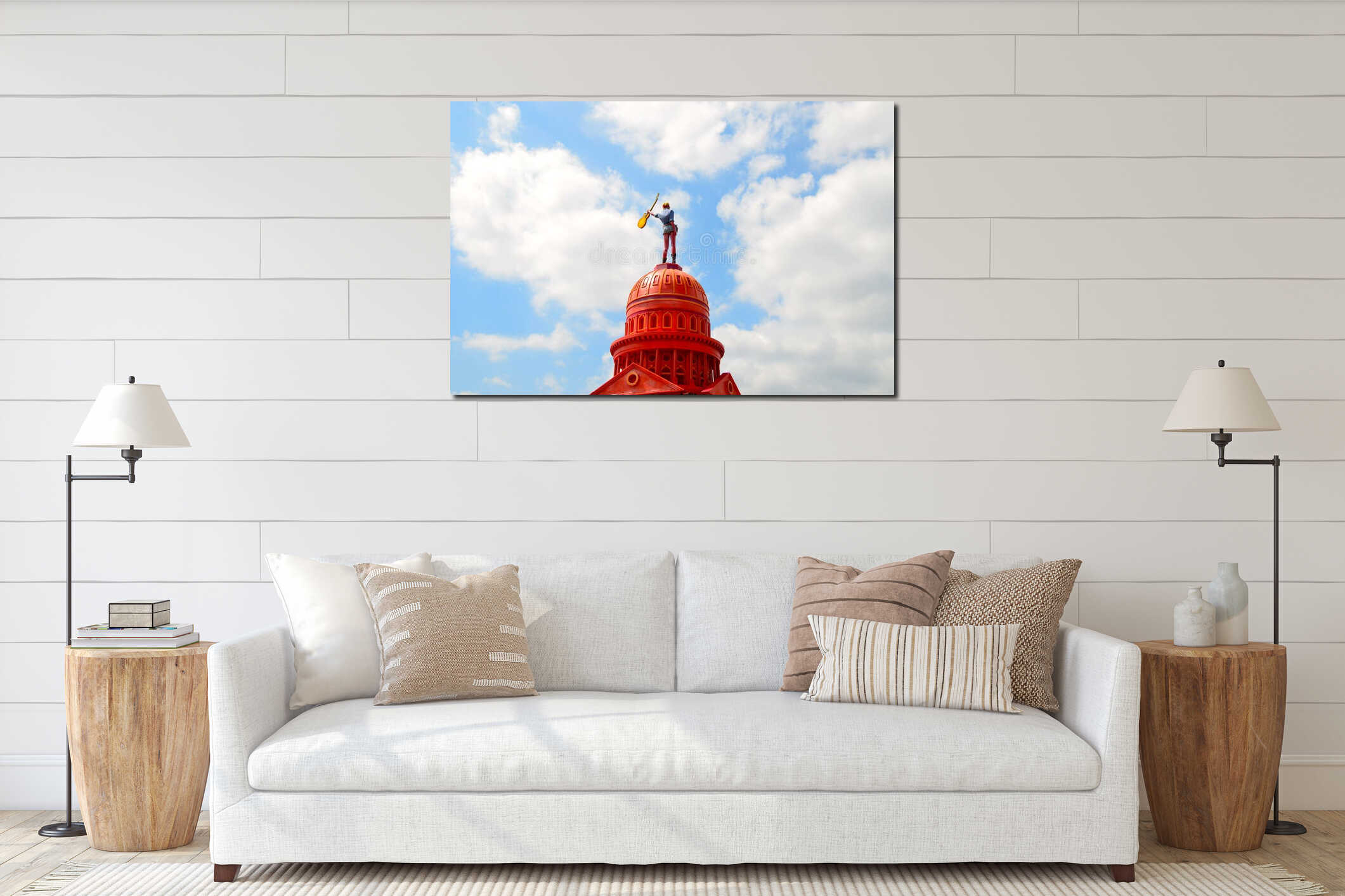 Canvas hanging interior mockup