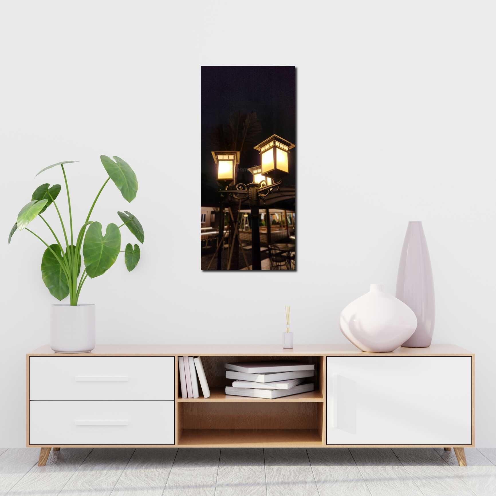 Canvas above sofa for size context