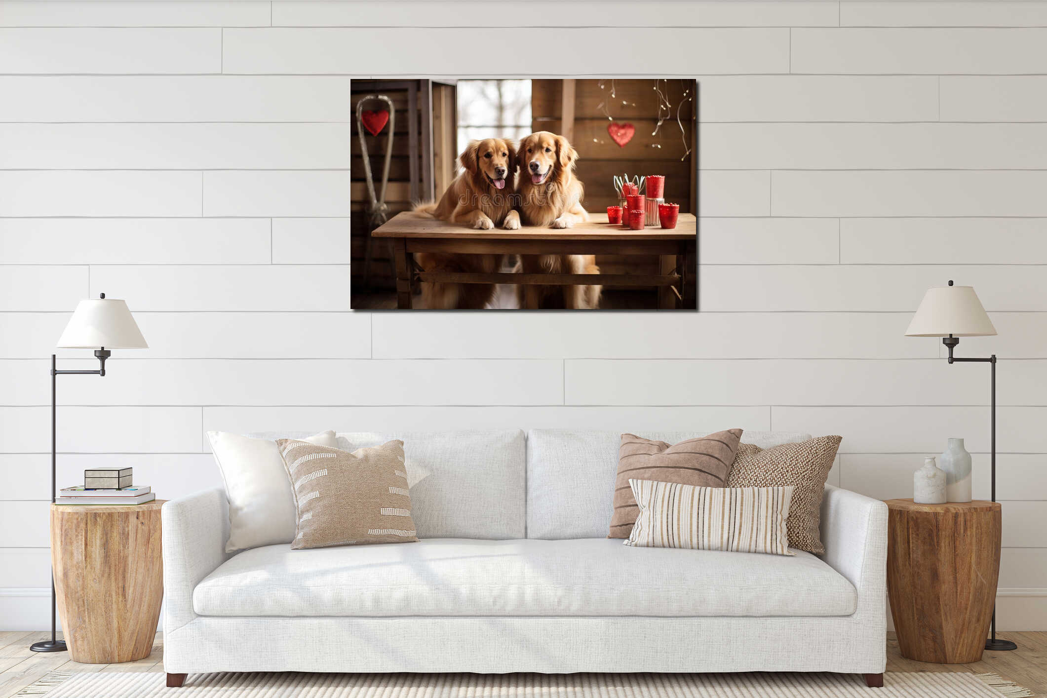 Canvas hanging interior mockup
