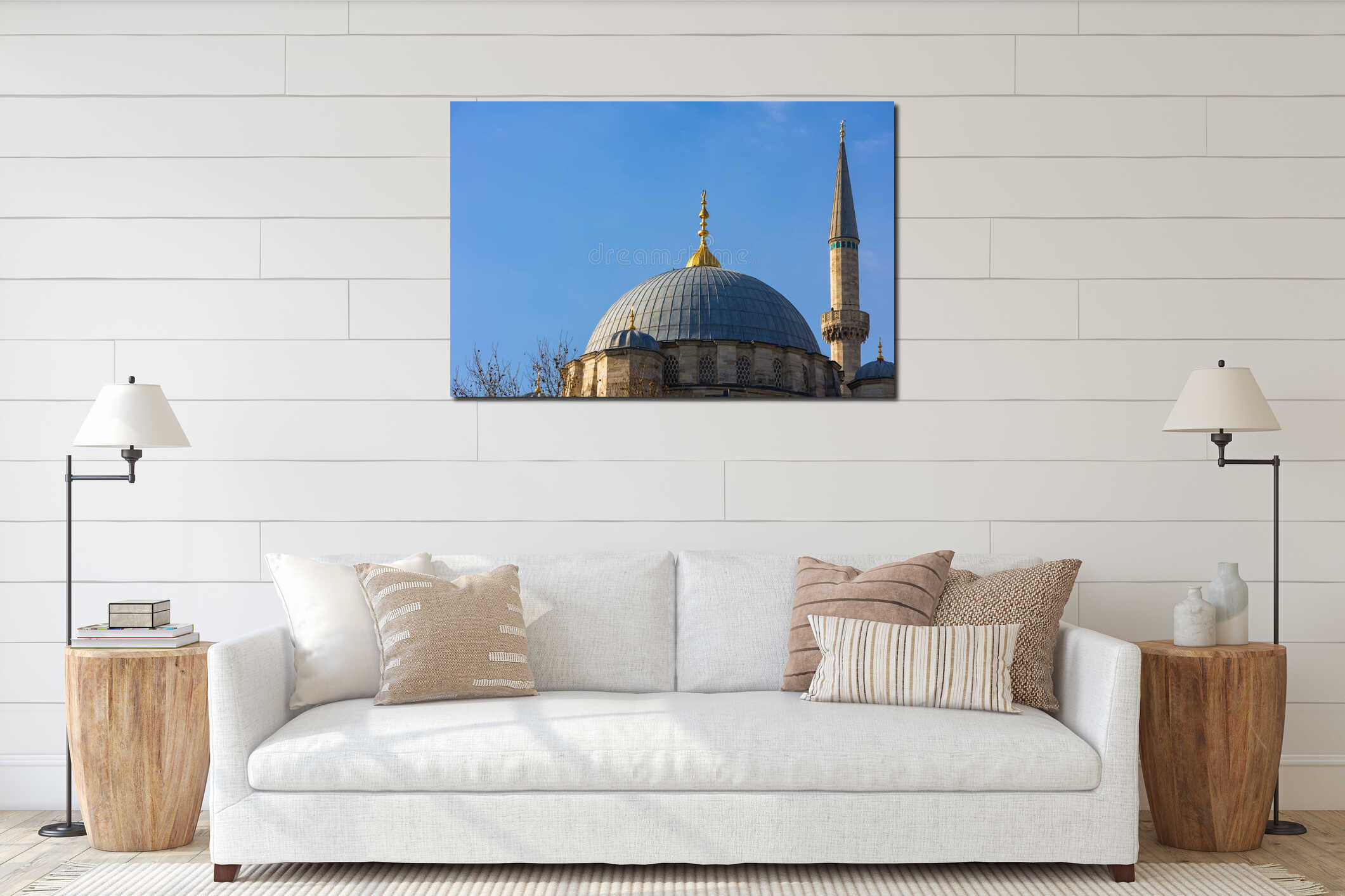 Islamic background photo. Architectural details of Eminonu Yeni Cami. interior mockup