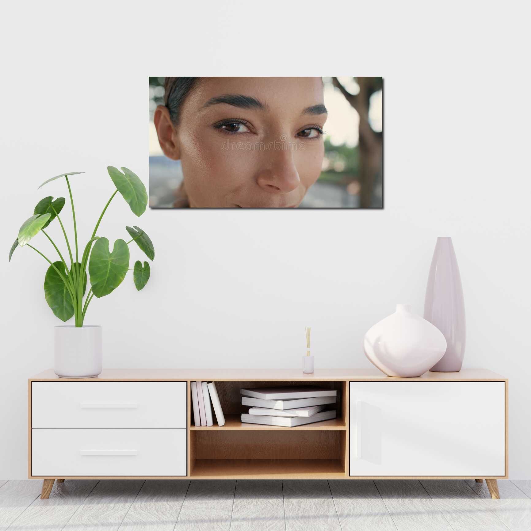 Canvas above sofa for size context