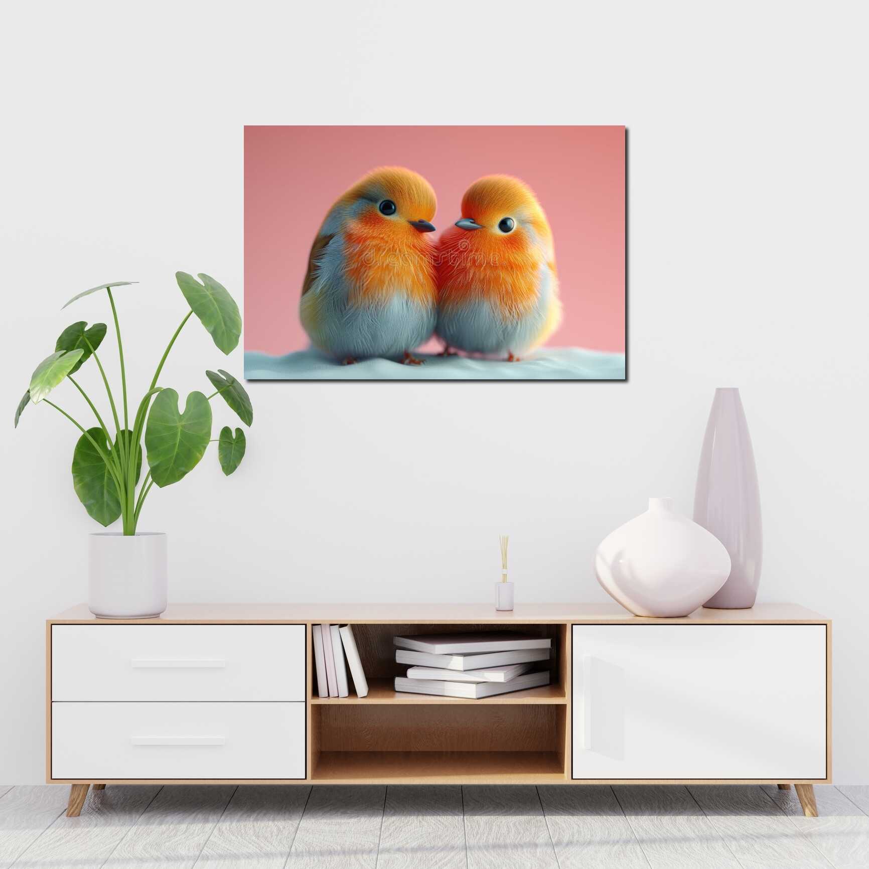 Canvas above sofa for size context