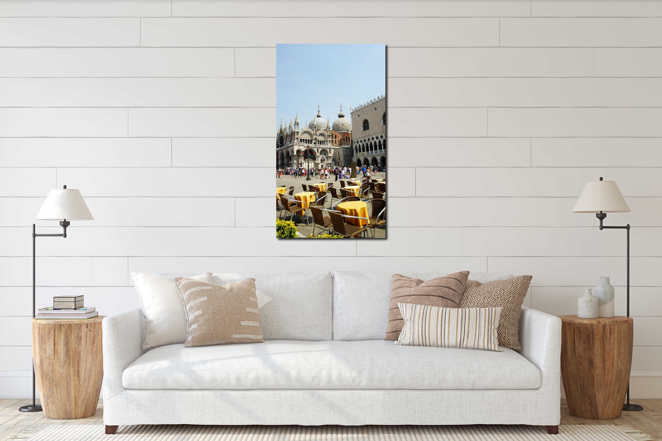 Restaurant in St. Marco Square, Venice, Italy interior mockup
