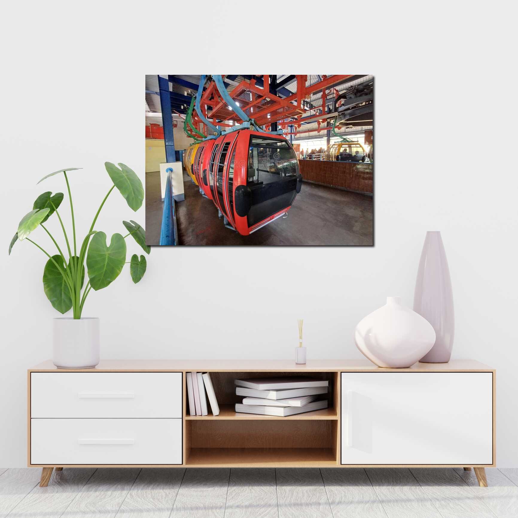 Canvas above sofa for size context