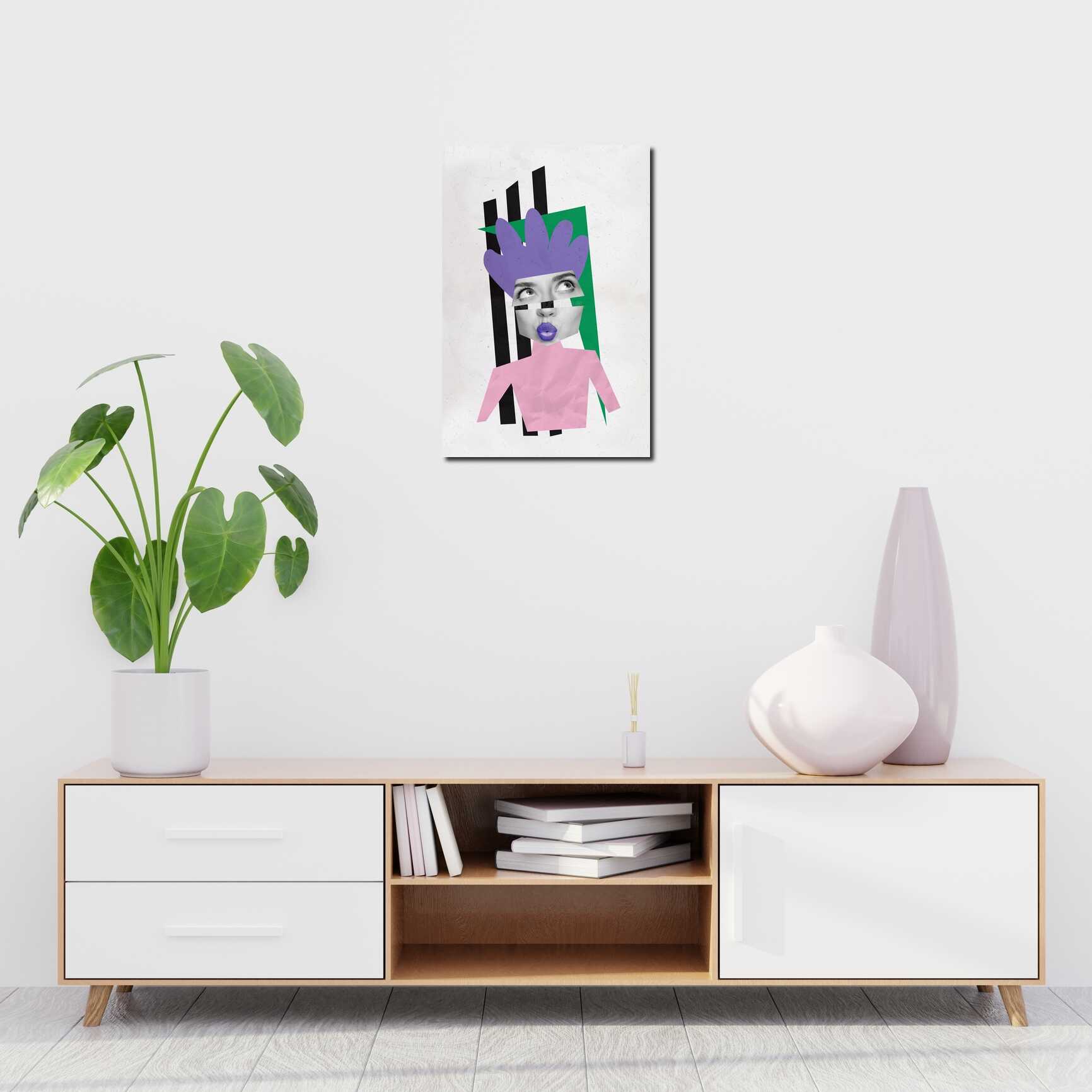 Canvas above sofa for size context