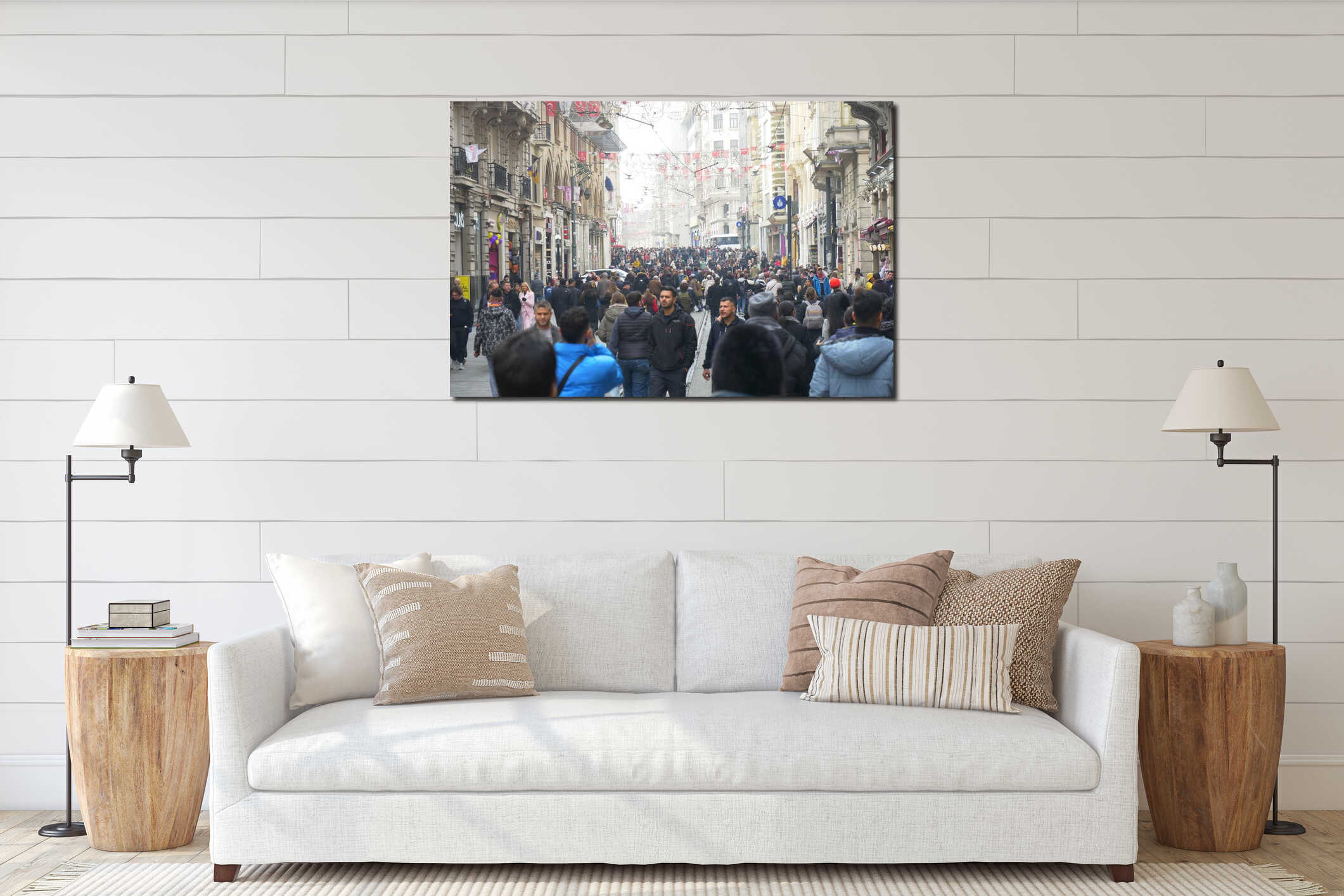 turkey istambul 19 june 2023. Crowded Istiklal street in Taksim, Istanbul, interior mockup
