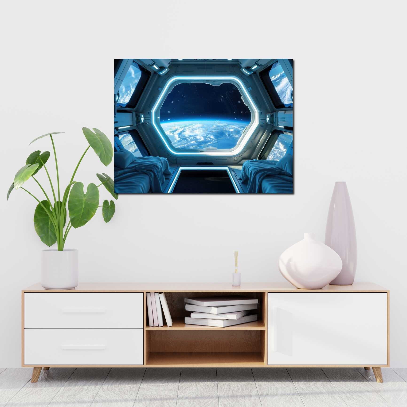 Canvas above sofa for size context