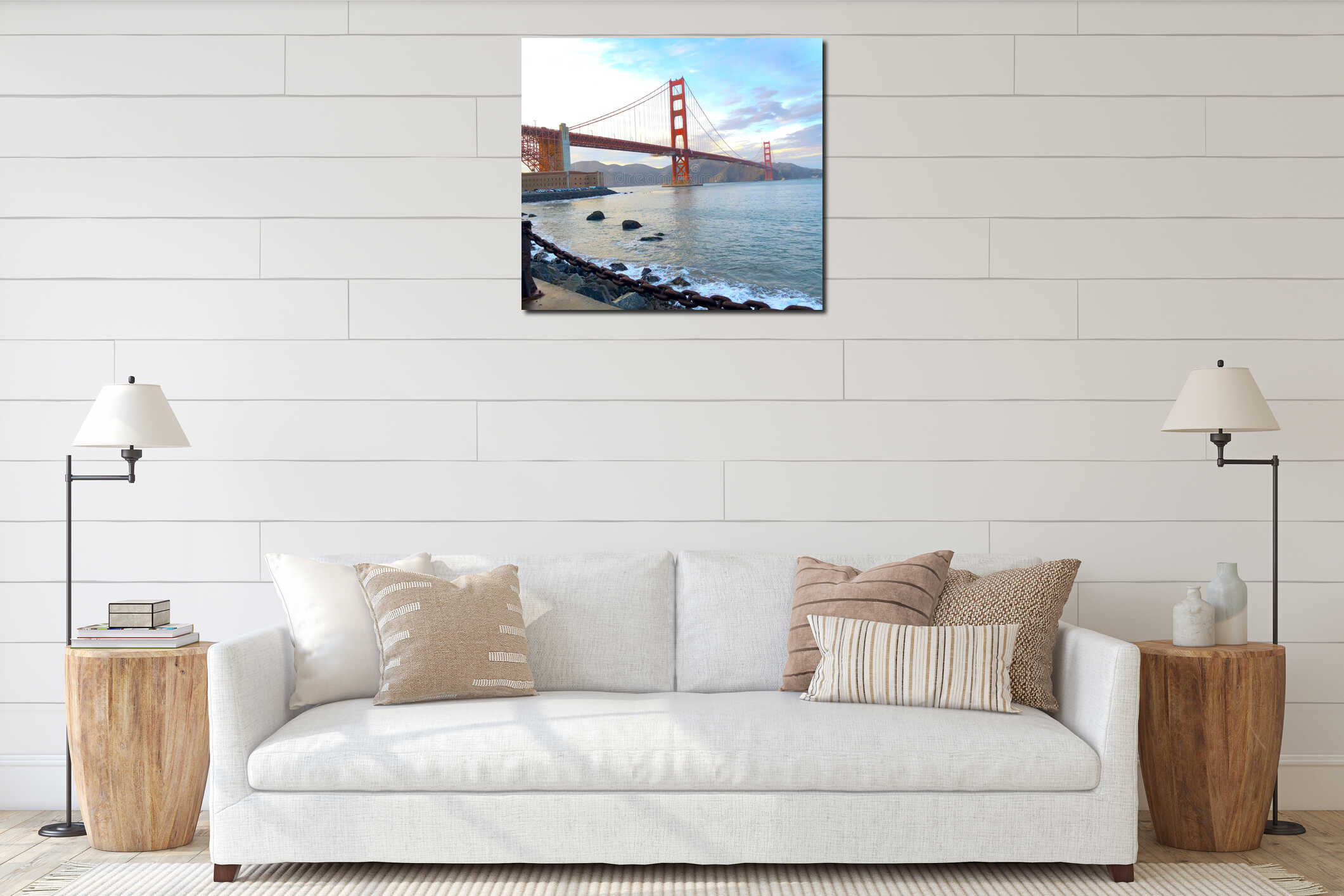 San Francisco Golden Gate Bridge interior mockup
