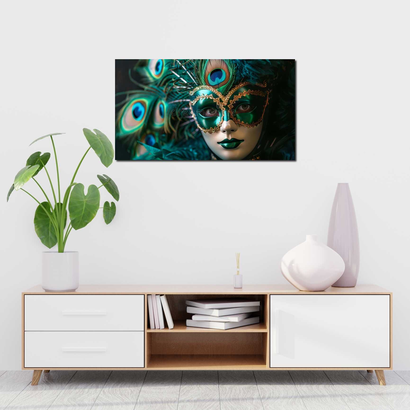 Canvas above sofa for size context