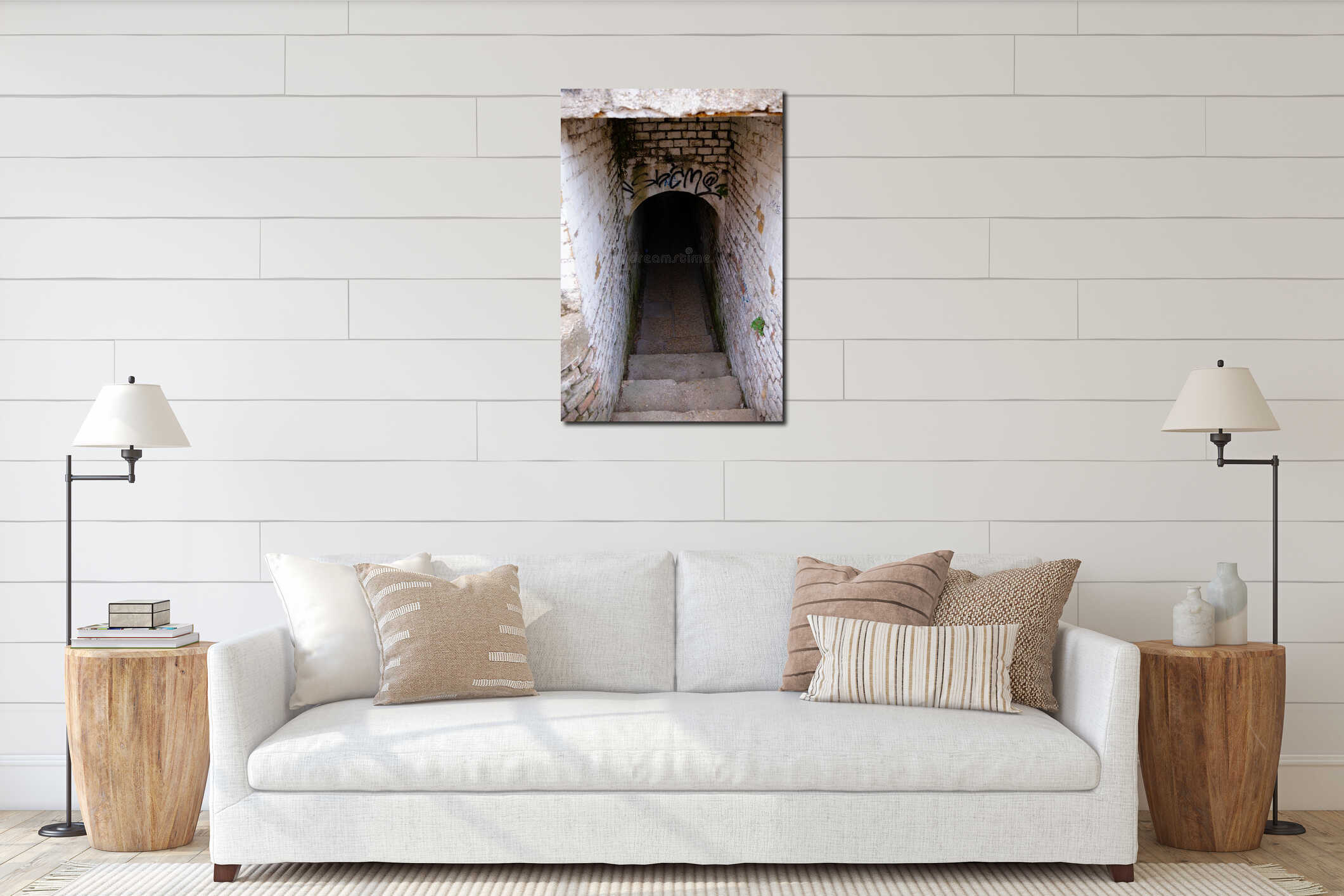 A terrible, dilapidated entrance to an underground passage interior mockup