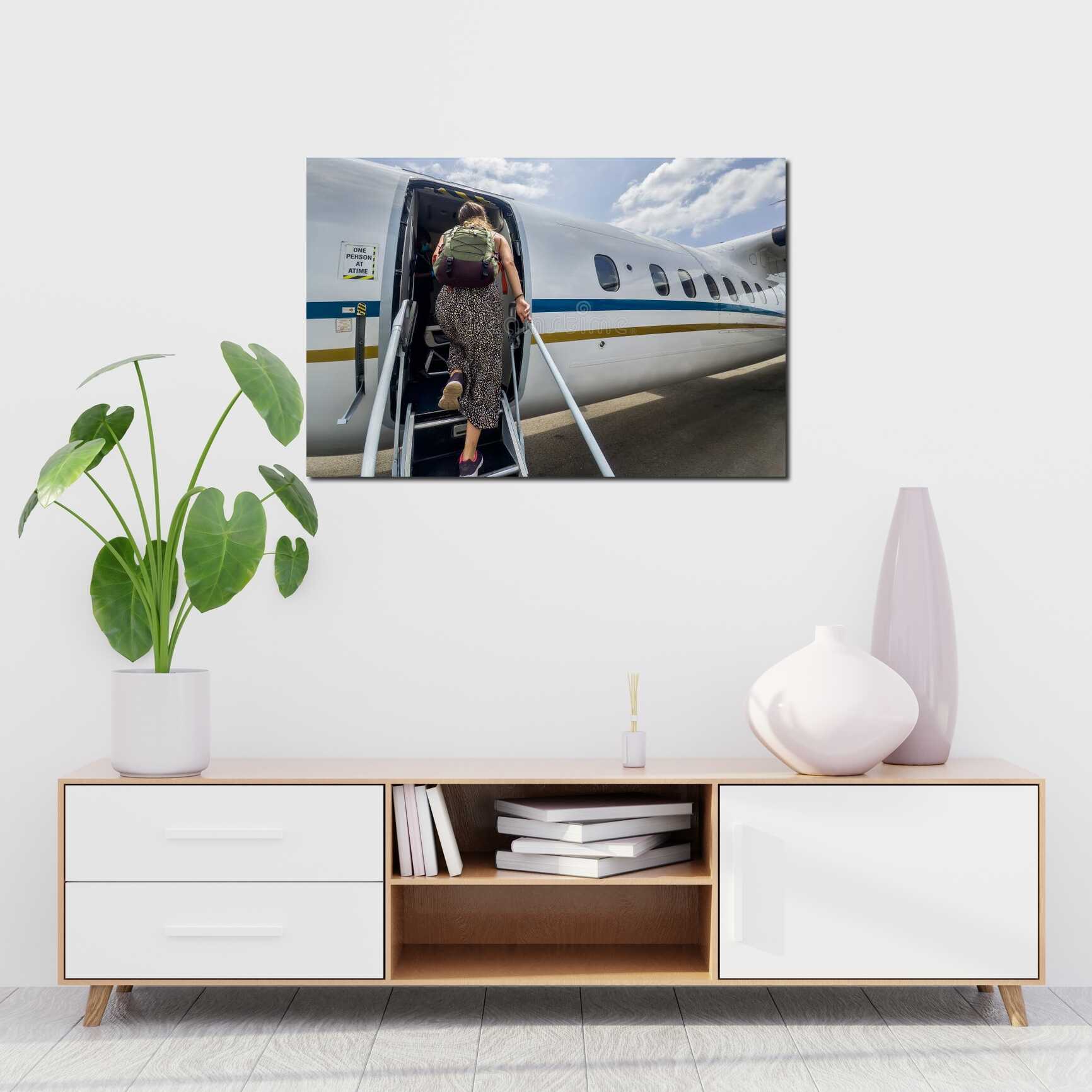 Canvas above sofa for size context