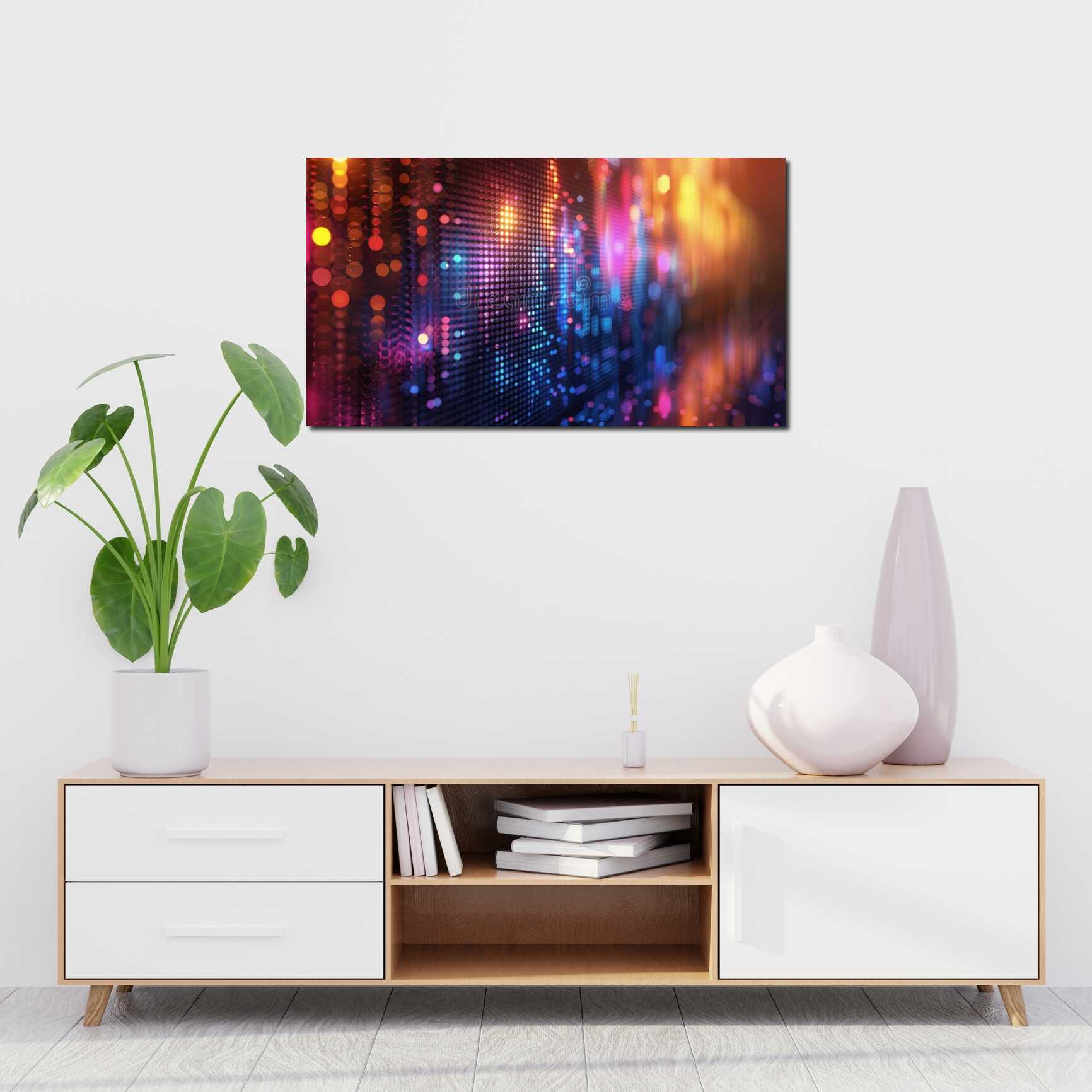 Canvas above sofa for size context