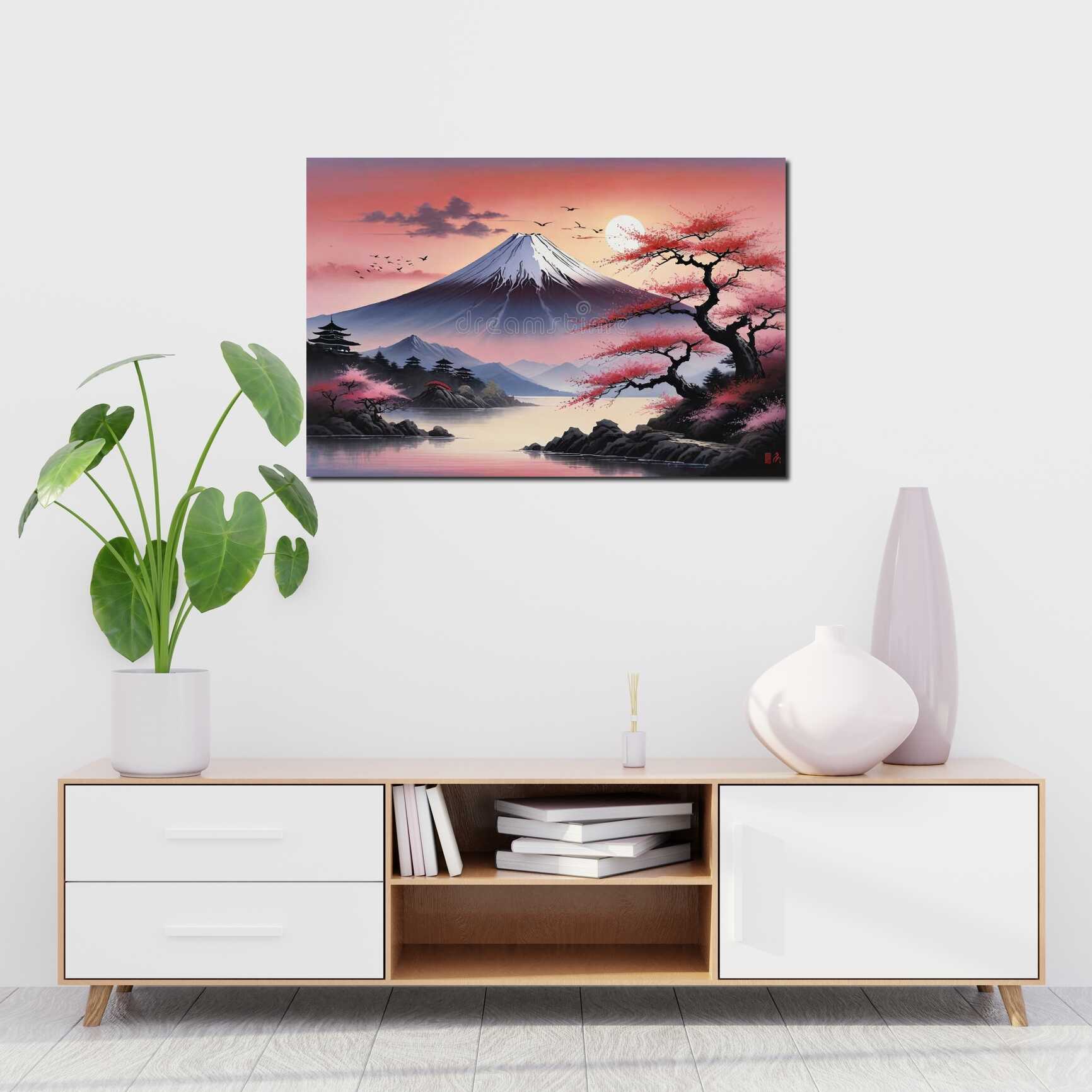 Canvas above sofa for size context