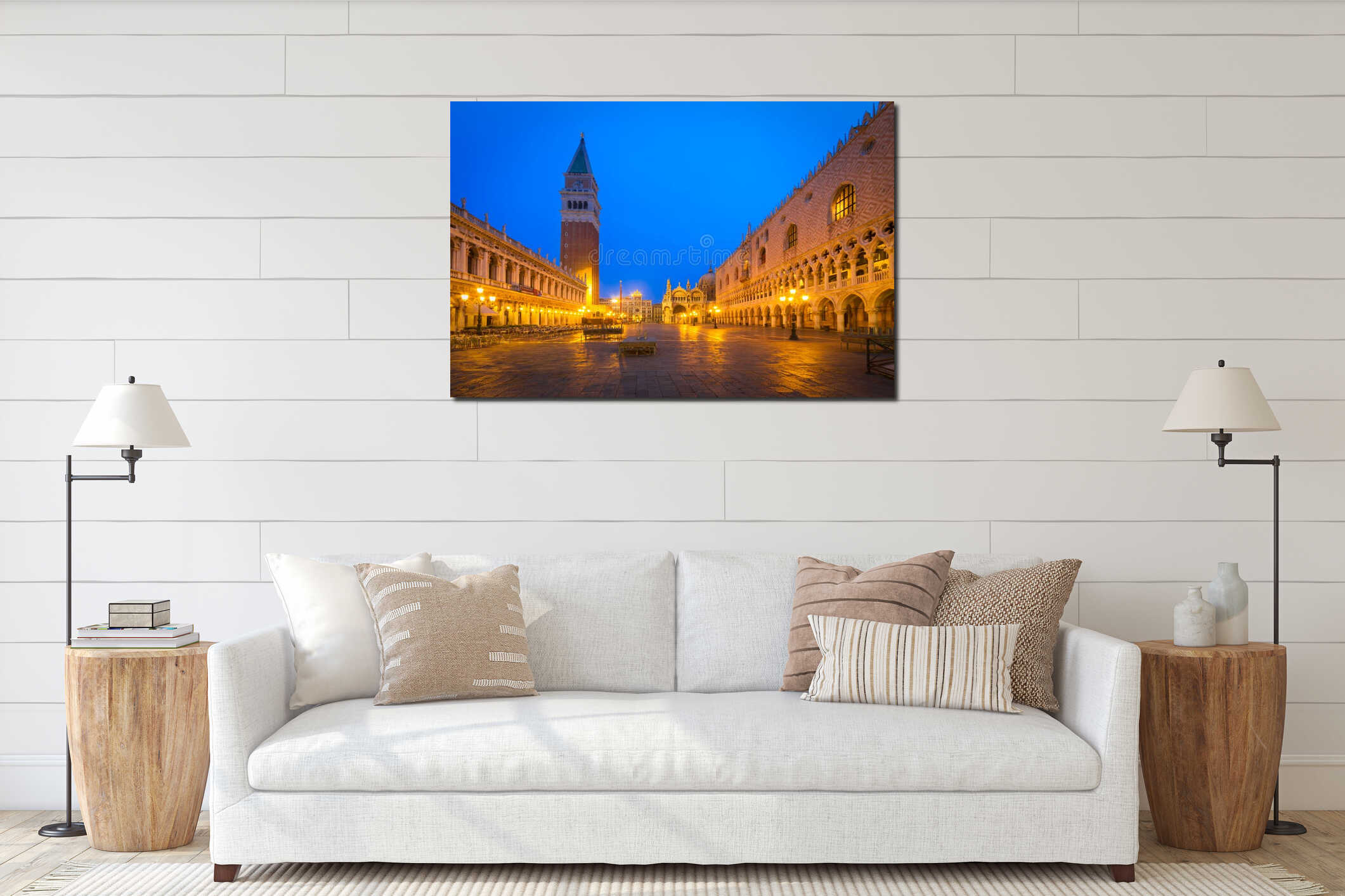 Piazza San Marco at dawn, Venice, Italy interior mockup
