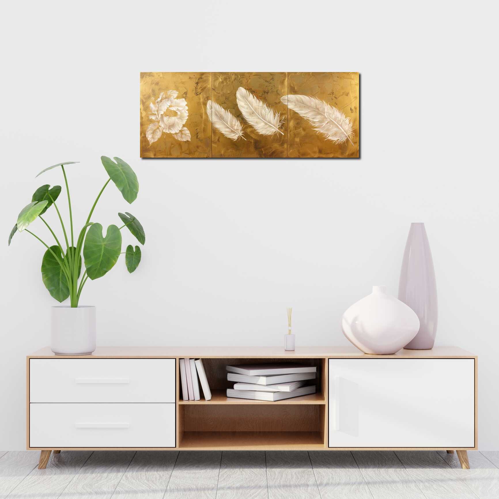 Canvas above sofa for size context