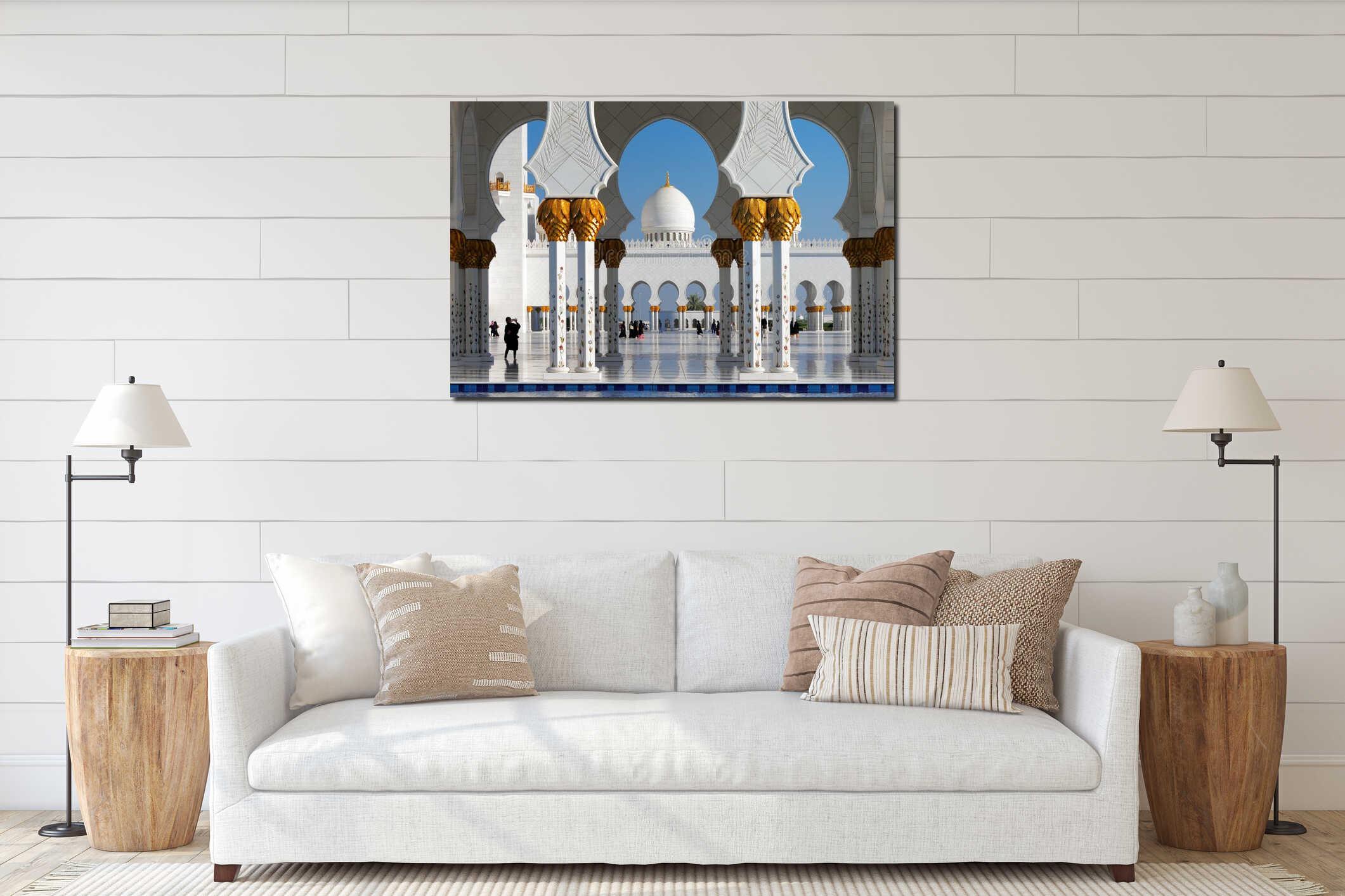 Sheikh Zayed Grand Mosque, Abu Dhabi is the largest in the UAE interior mockup