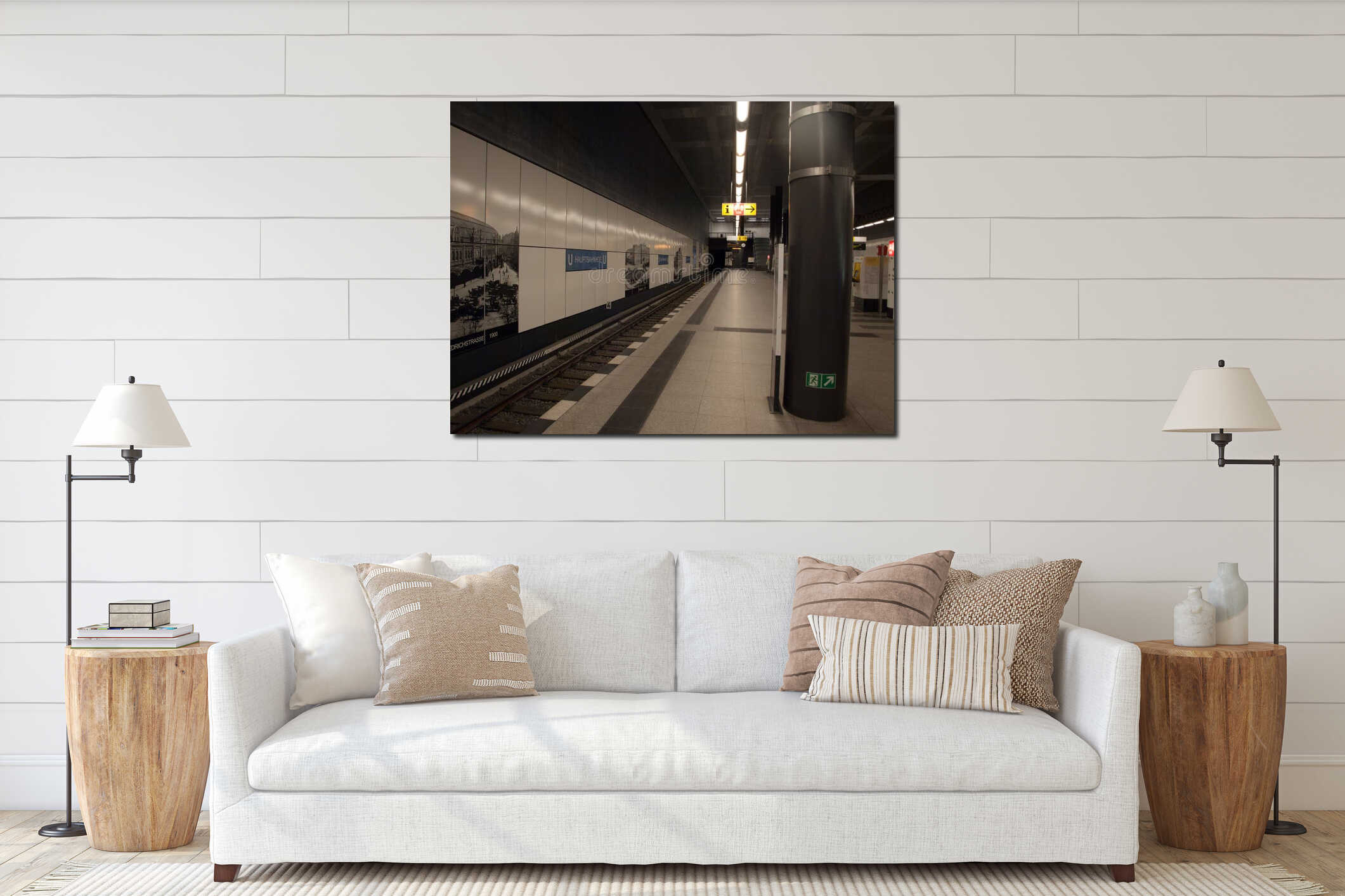 Subway station interior mockup