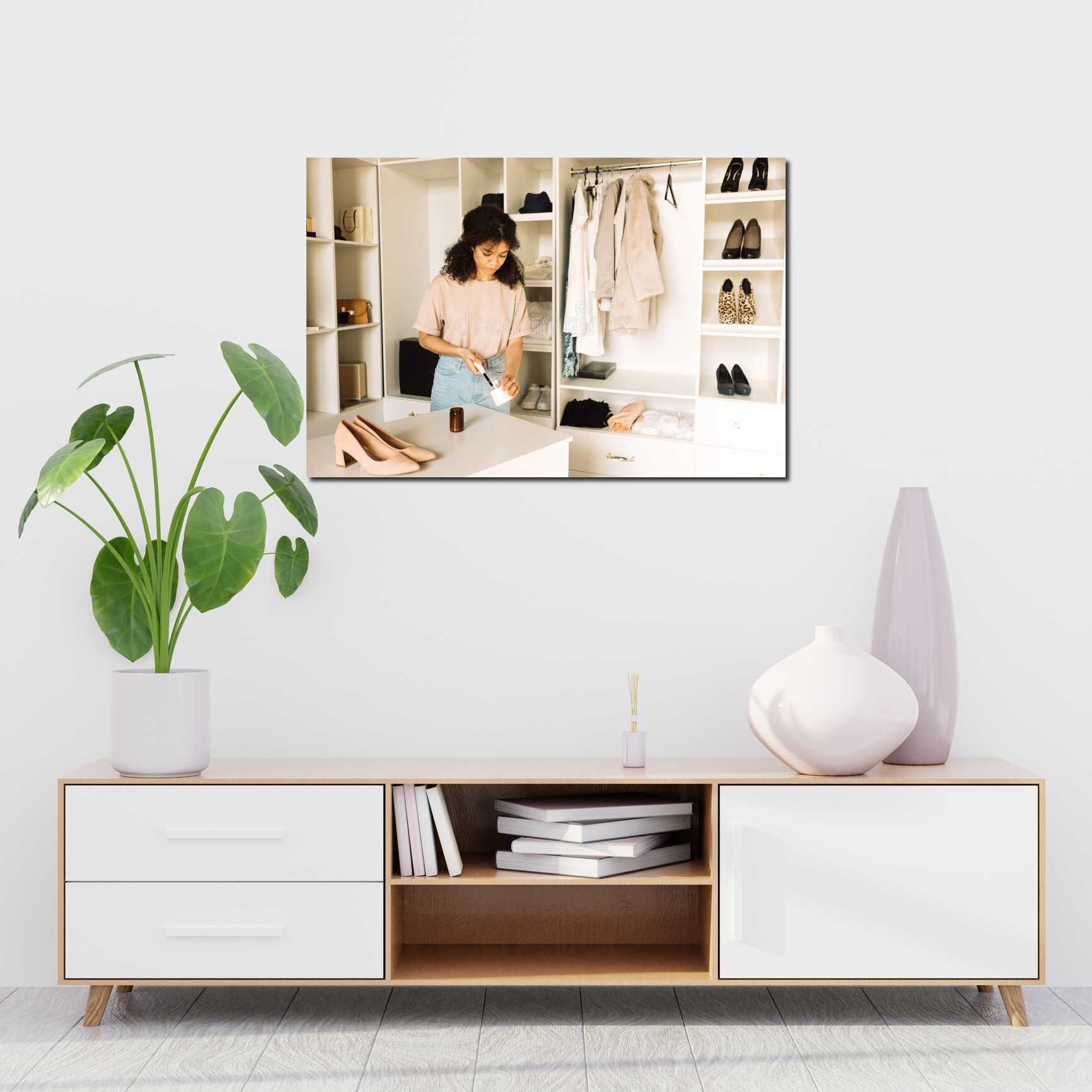 Canvas above sofa for size context