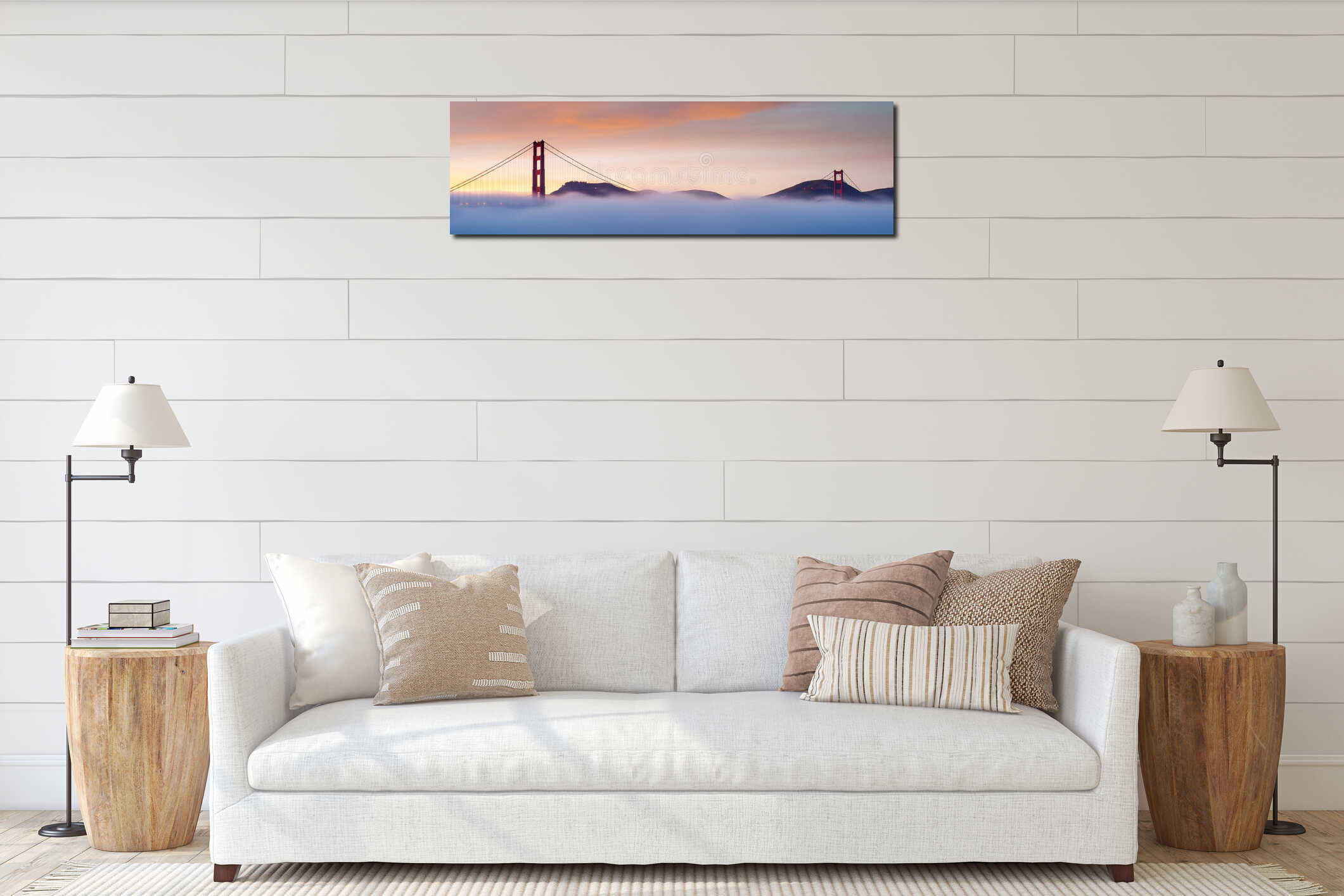 Golden Gate bridge, San Francisco, USA interior mockup