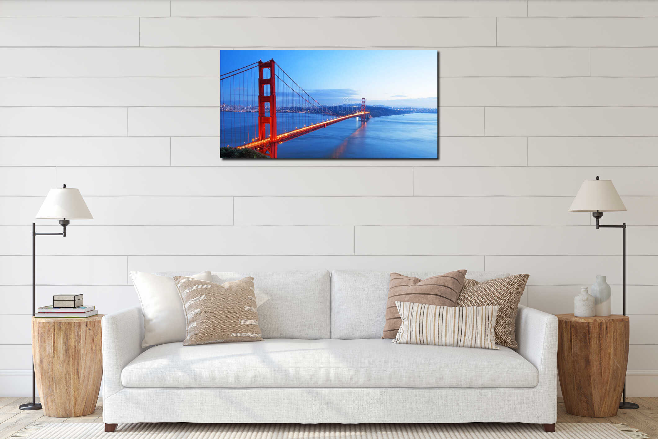 Golden Gate bridge, San Francisco, USA interior mockup